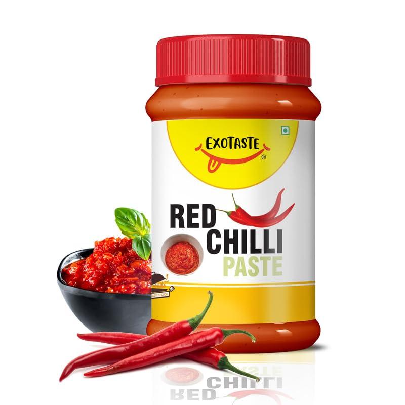 EXOTASTE Exotaste Premium Red Chilli Paste prepared from purely natural red chilli, ready to cook & to instantly add intense delicious spiciness to your food recipes (200 Gm)
