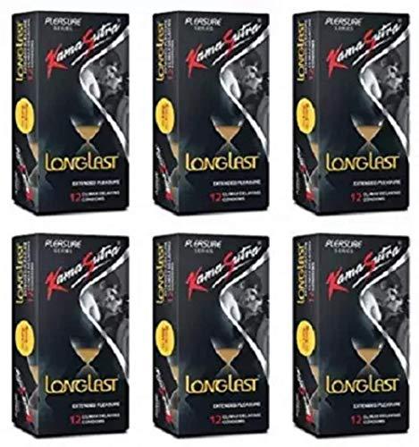 KamaSutra KamaSutra Long Last Extended Pleasure Series, 12X6=72 (Concealed/Confidential Packaging) Condom (Pack of 6, 72S)