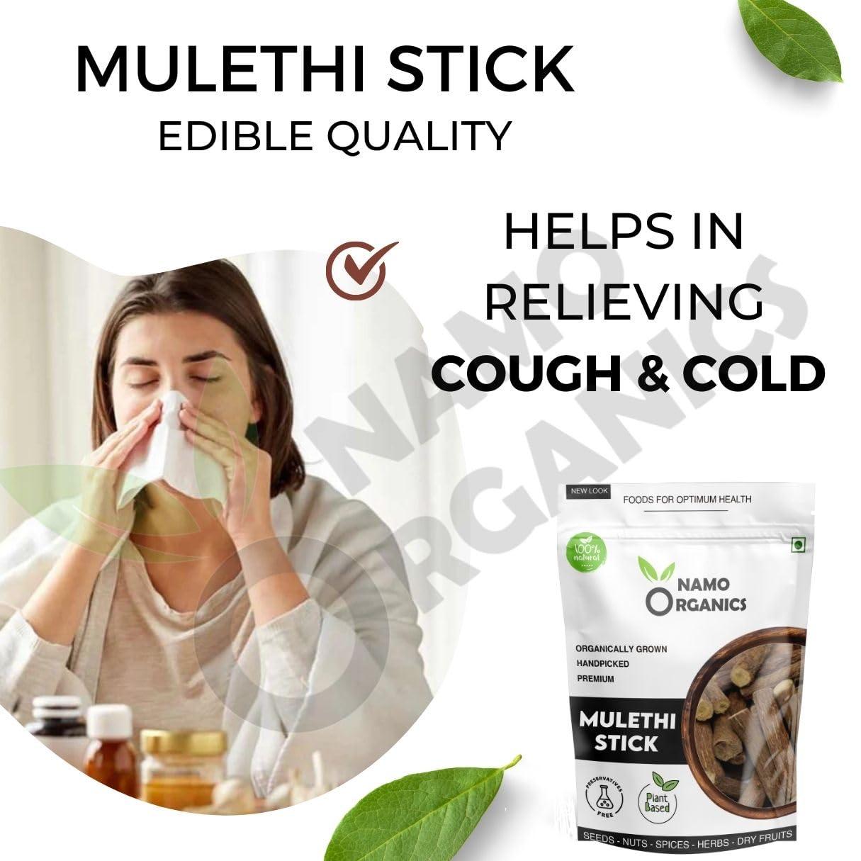 Namo Organics NamoOrganics - Mulethi Stick For Eating - 200 Gm - yashtimadhu/Licorice Roots for Throat