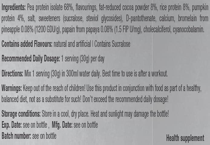 ONE SCIENCE NUTRITION One Science Nutrition (OSN) Vegan Protein Powder | Plant Source Protein I With Added Stevia I Fast Absorption & Recovery I Lean Muscle Growth | 20g Protein + Vitamin B5, B12, D - Chocolate Rush (1 LB)