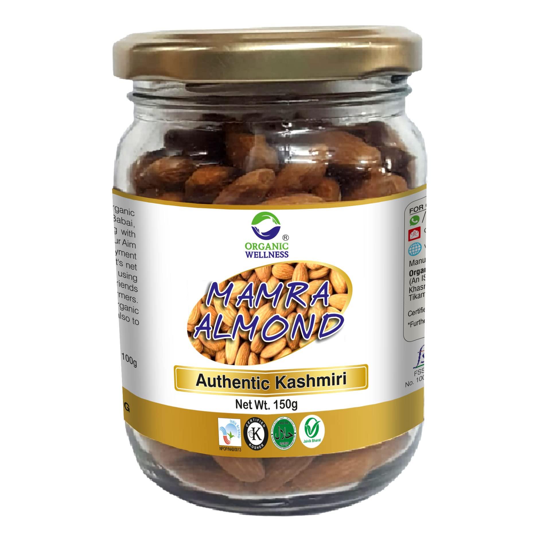 Organic Wellness Organic Wellness Dry Fruits Mamra (Kashmiri) Almond | Quality Badam Giri | High in Fiber & Boost Immunity | Real Nuts | Whole Natural Badam