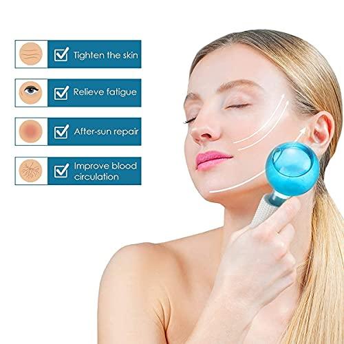 HEATHER HEATHER Facial Massager Ice Globe Smart Cool Face Roller Balls | Facial Massage Tools for Neck, Eye Circle, Reduce Eye Puffiness, Anti-Ageing, Wrinkles | Ice Roller Face Massager
