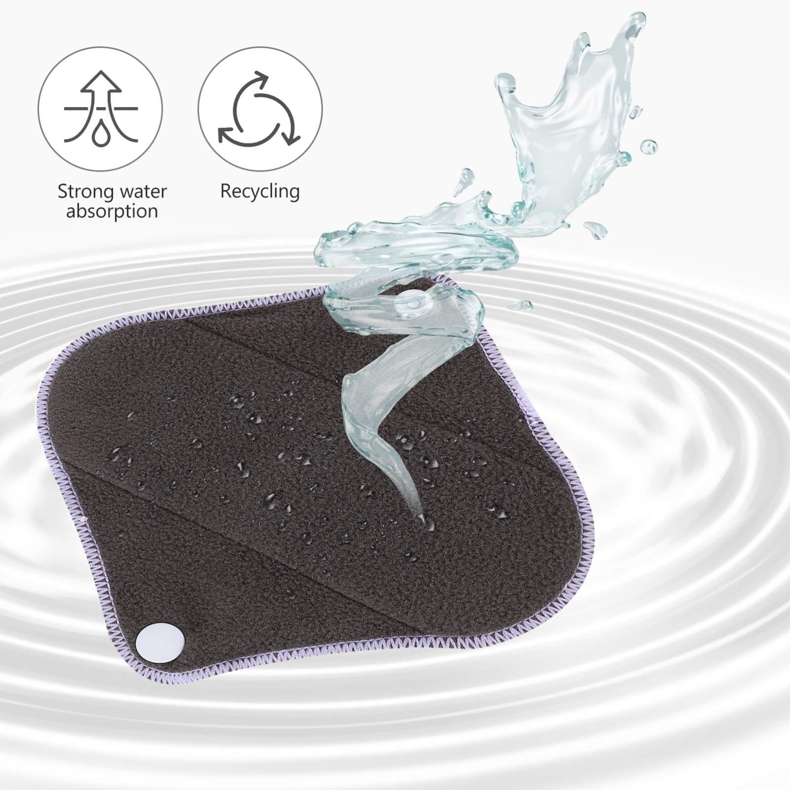 Artibetter ARTIBETTER 5pcs Menstrual Pads Sanitary Pads Washable Bamboo Menstrual Cloth Pads Incontinence Pads for Women Girls