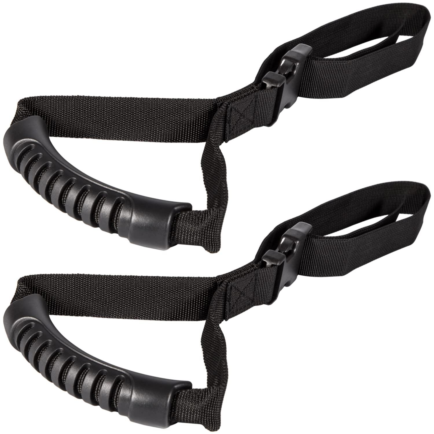 E-cowlboy E-cowlboy Auto Cane Car Grab Handle Adjustable Standing Aid Safety Handle Vehicle Support Portable Nylon Grip Handle Car Assist Device Black (2 Pack)