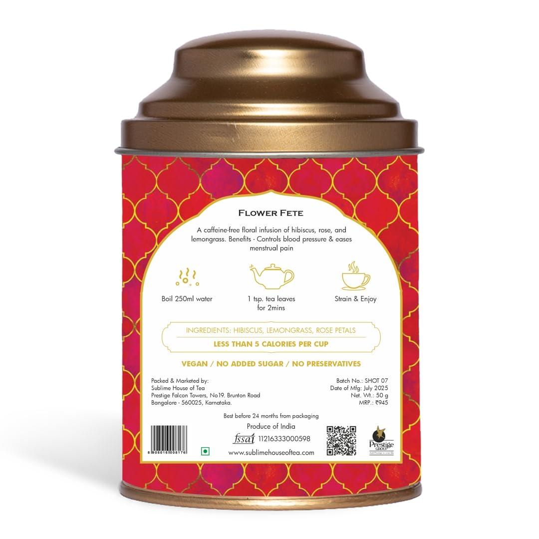Sublime Inspiring Awe Sublime House of Tea | Flower Fete (50g) | Boosts Immunity and Gut Health, Great For Skin and Hair | Every Tea Lover's Delight