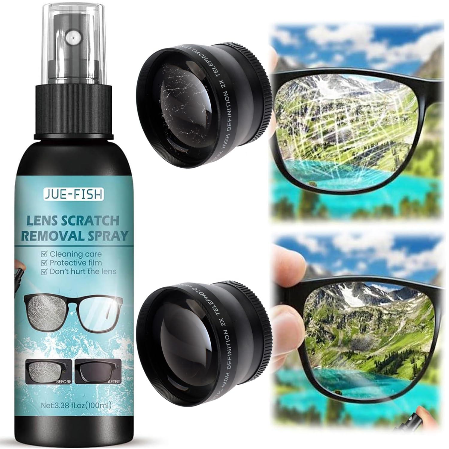FLORISELL FLORISELL Eyeglasses Cleaner Spray, Eyeglass Glass Scratch Repair Solution, Multi-Purpose Lens Cleaning Spray Solution for Eyeglasses, Cameras, Lenses, and Screens 100ML (1PCS)