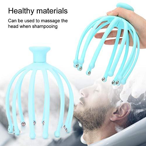 Aufee 12 Claw Head Massager Toy, Claw Head Massager Stress Relief Hair Therapy Rolling Ball Scalp Massage Toy(Blue)