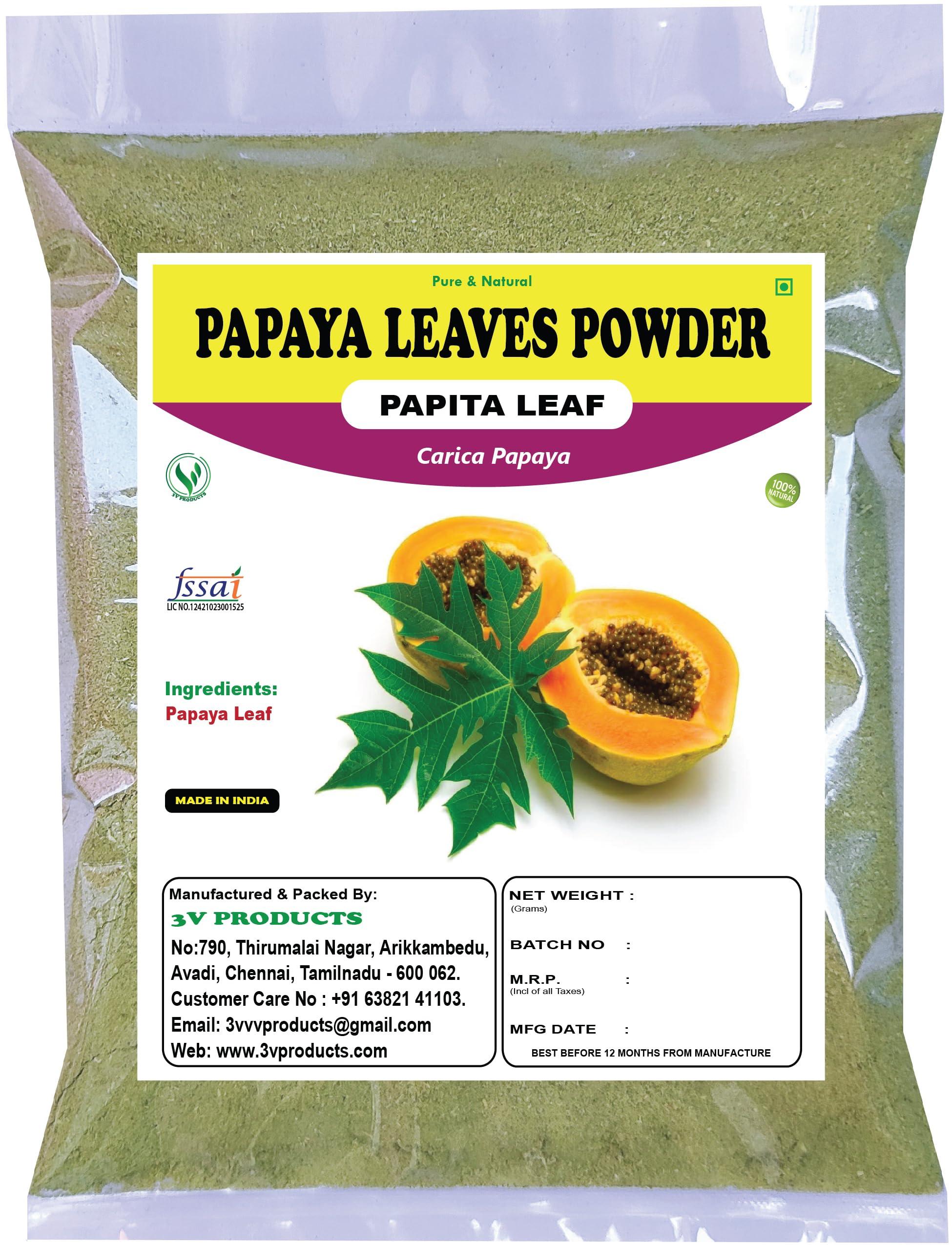 3V PRODUCTS Papaya Leaf Powder 50g | Papita Leaf | Pappali Ilai | Carica Papaya