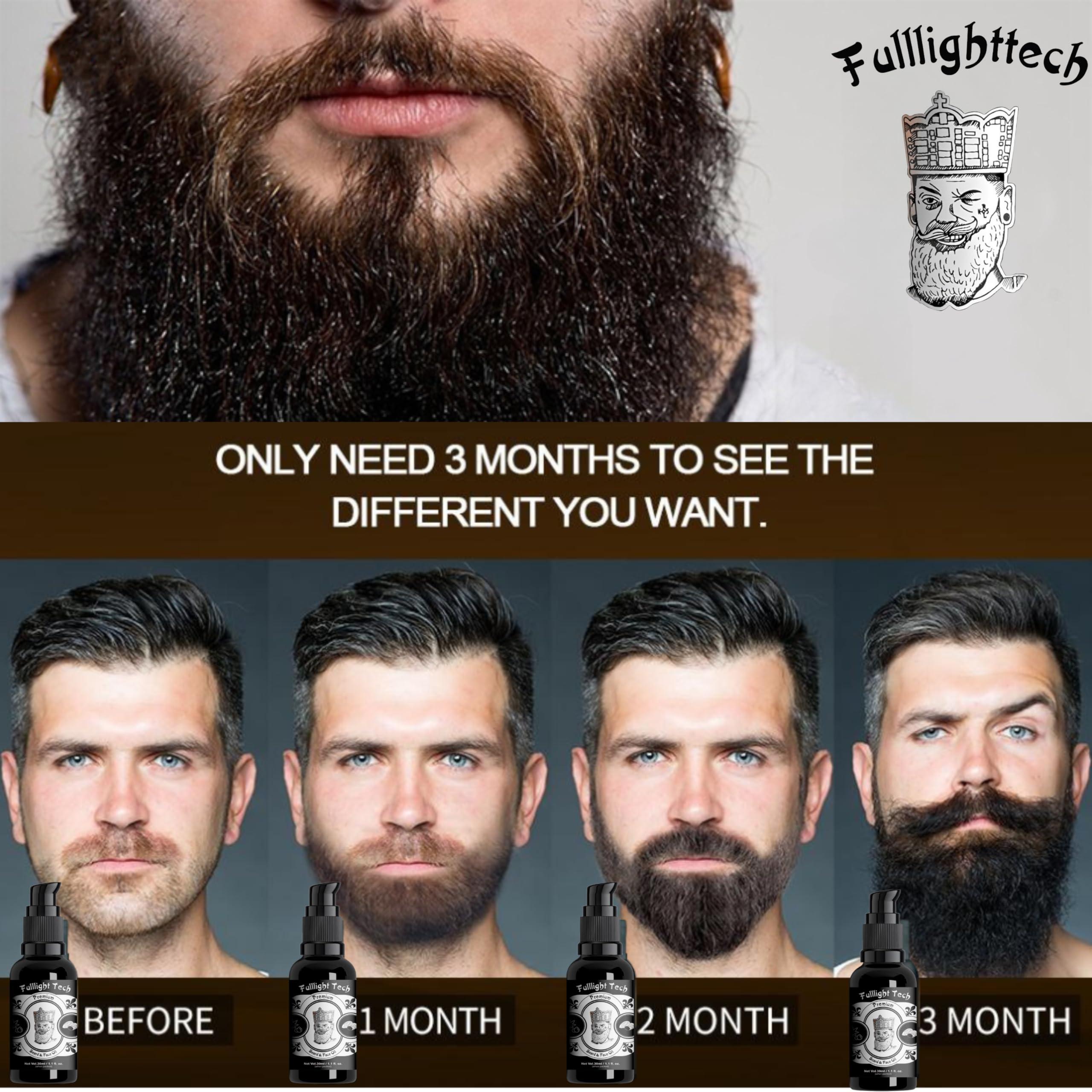 FULLLIGHT TECH Fulllight Tech Premium Beard Oil With New Avtar for Men, Fast Growth and Soft Beard, Natural Beard Growth Oil, Nourishes and Strengthens Uneven Patchy Beard Fix (Pack of 1, 30ml)