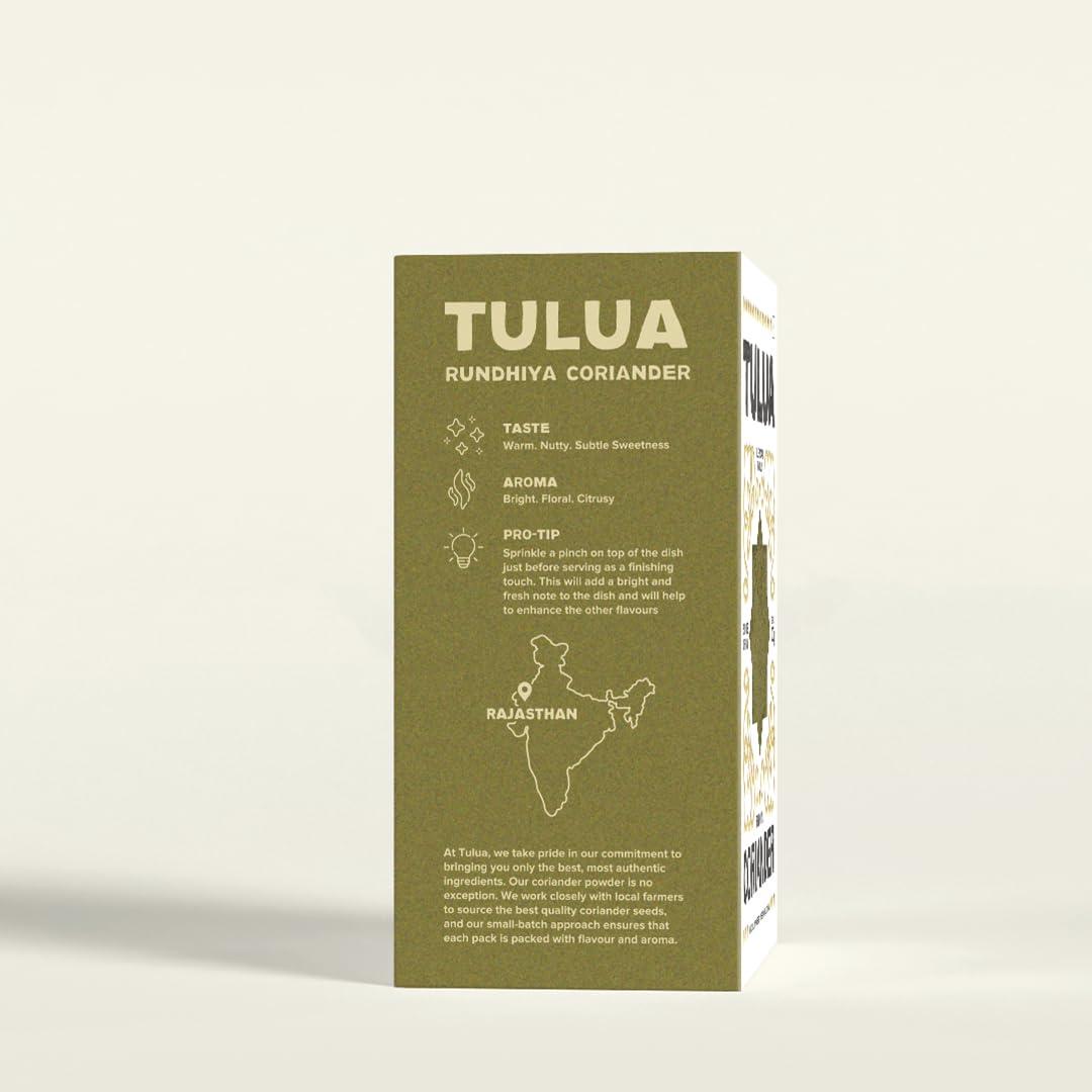 Tulua Tulua Coriander Premium Powder (Dhaniya) - 100gm Each Pack of 2 | Naturally Processed and Grounded with Natural Oils | 100% Natural and Organic | Made with Freshest Coriander Seeds
