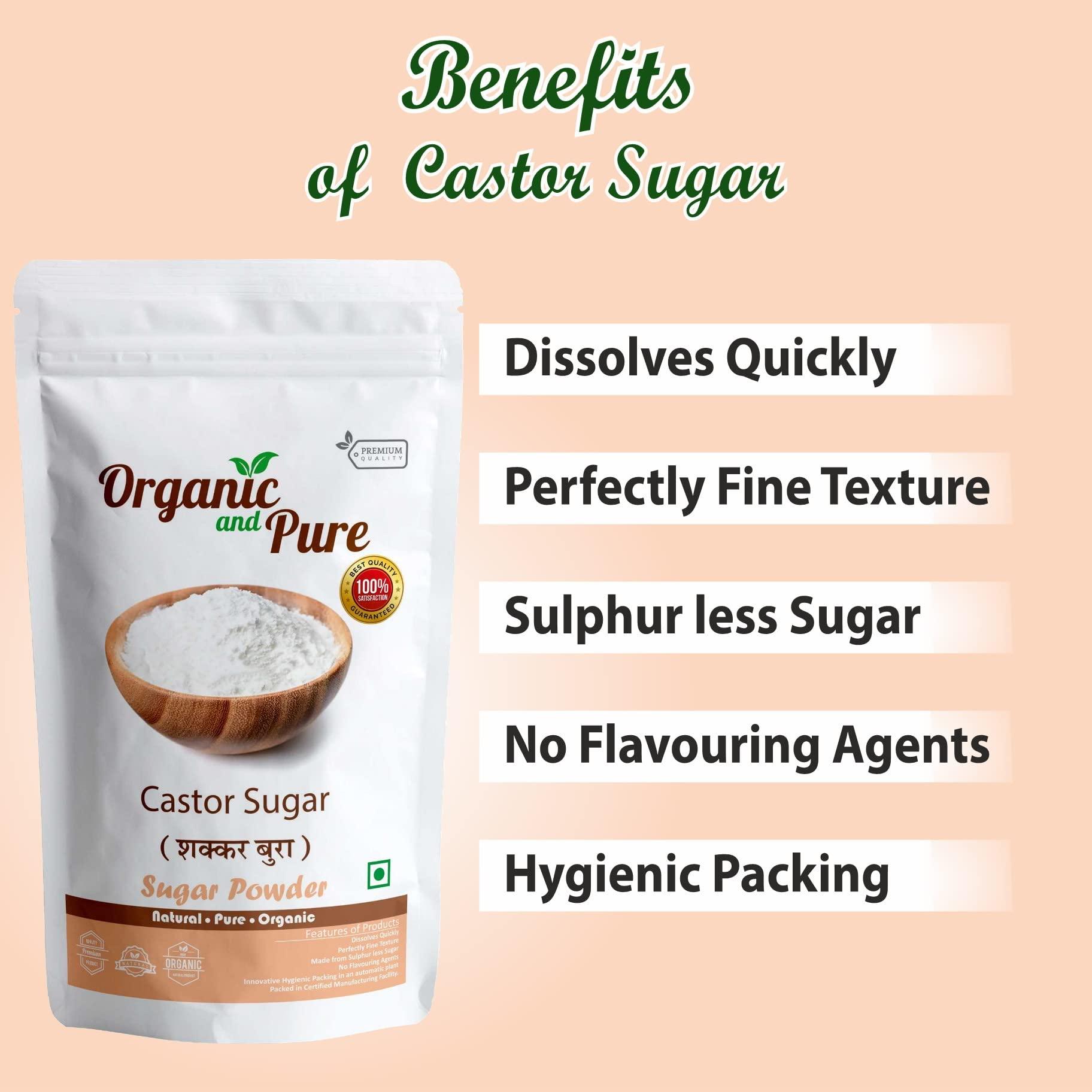Organic and Pure Oragnic and Pure Castor Sugar | Bura Sugar Powder | Desi Shakkar Burada | Chini Ka Bura | Crushed Sugar (for Baking Laddu) 900g