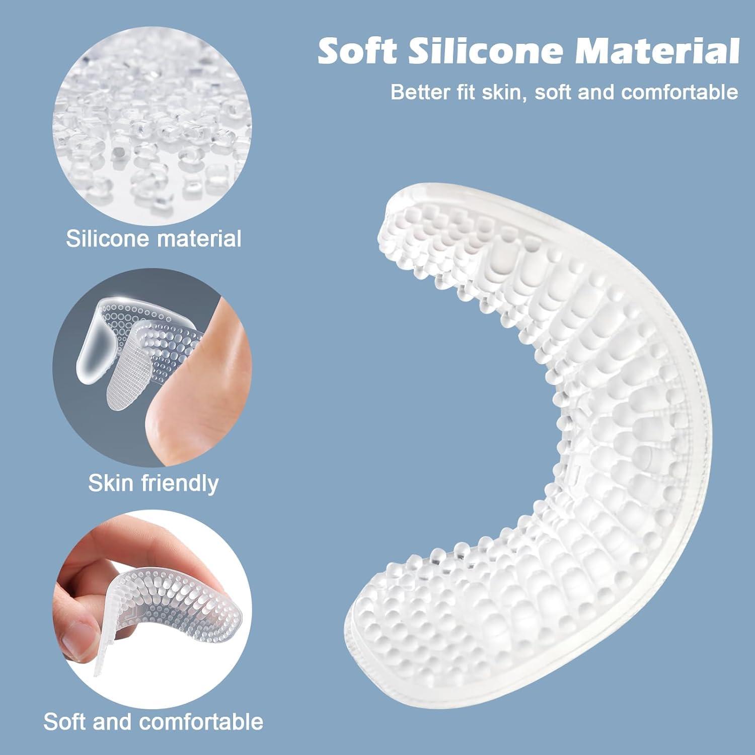 ZSIGNS ZSIGNS 4 Pairs Heel Grips for High Heels, Soft Silicone Shoe Pads for 1/2 Too Big or Loose Shoes, Self-Adhesive Anti-Slip Heel Cushion Pads Inserts Heel Protectors to Prevent Rubbing Blisters