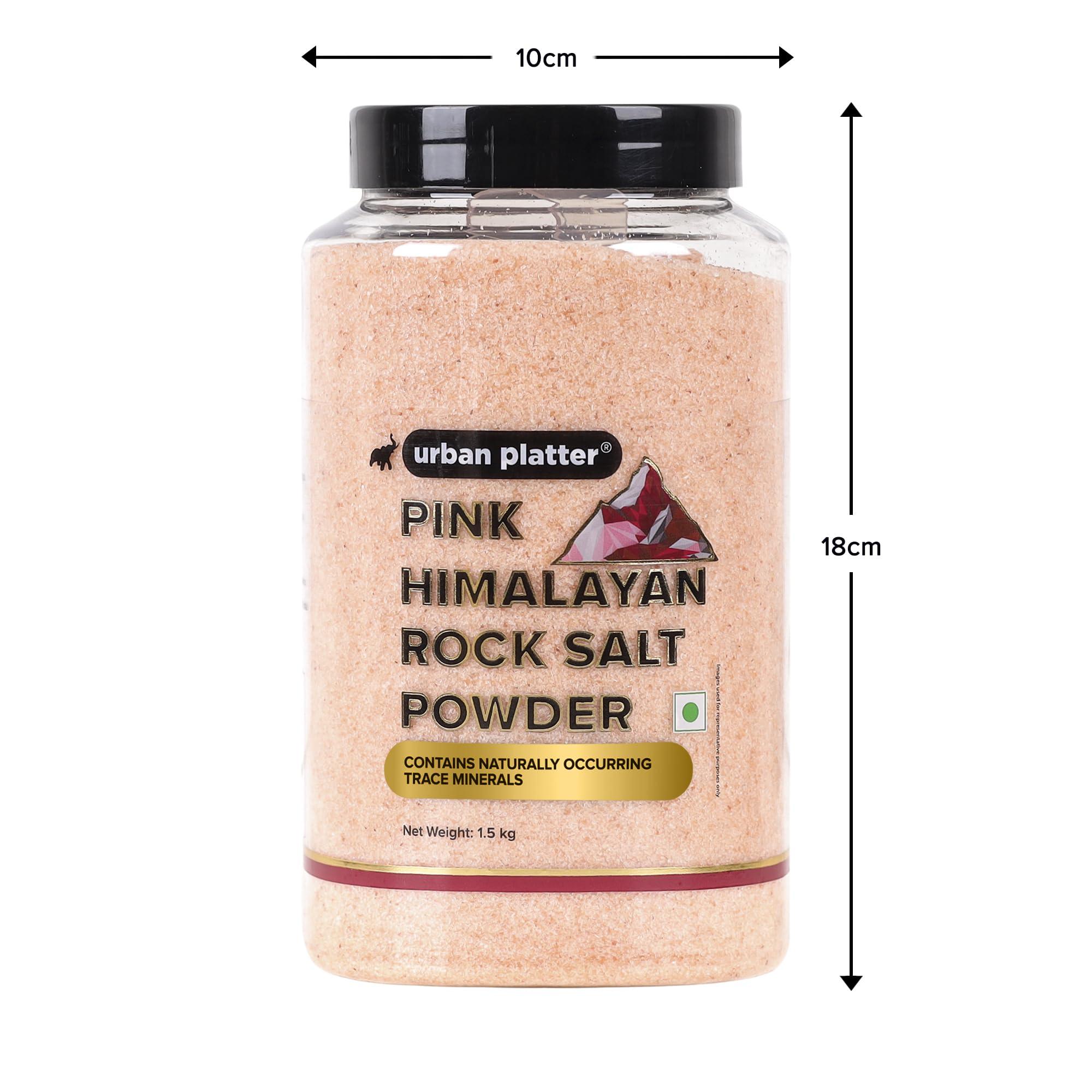 urban platter Urban Platter Pink Himalayan Rock Salt Powder, 1.5kg (Unrefined | Additive Free | 100% Pink Rock Salt | Sendha Salt | PET Jar)