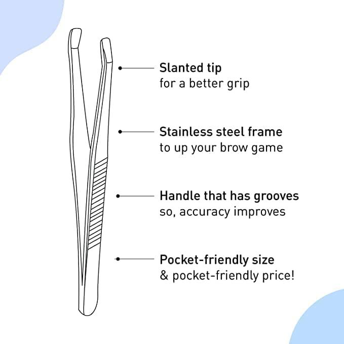 Anup Torda Anup Torda Slant Tweezer Handmade Professional Eyebrow Facial & Hair Remover Tip Tweezer Plucker For Upper Lips & Small Hair for Women