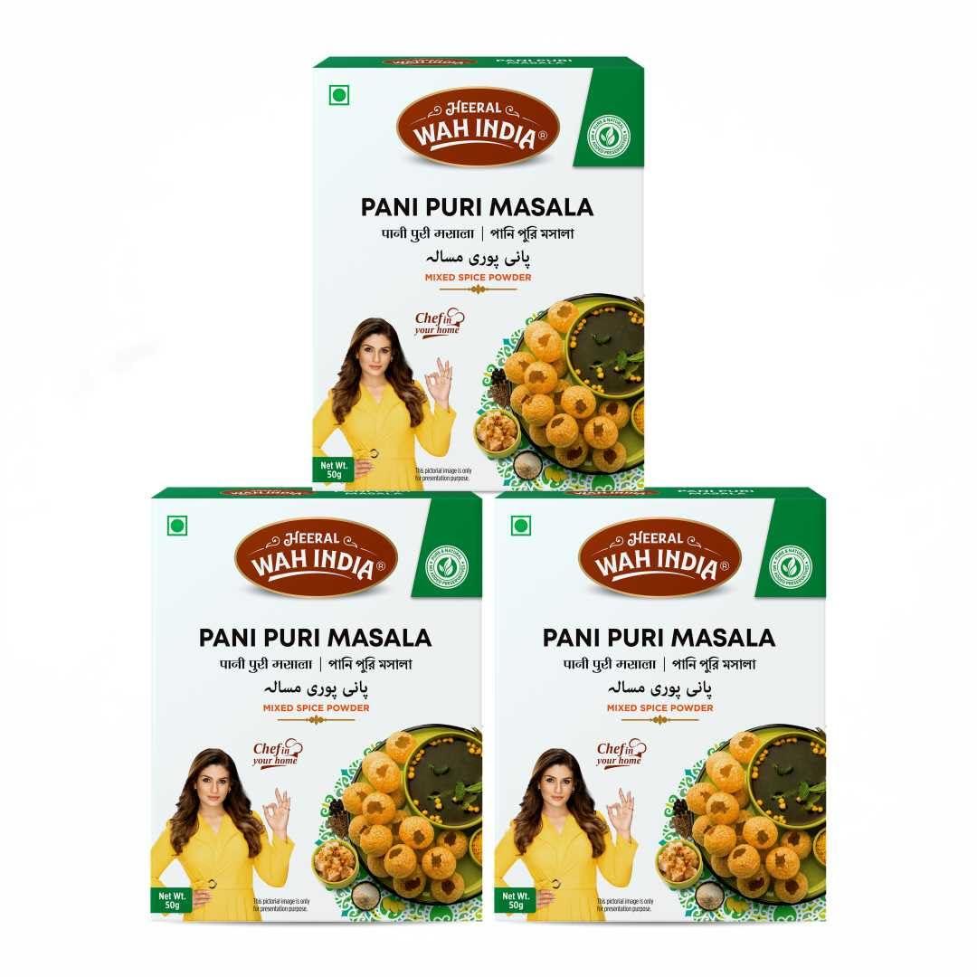 Heeral Wah India Heeral Wah India Panipuri Masala | Combo Pack of 3 With Natural Ingredients - 50 Gram In Each Pack