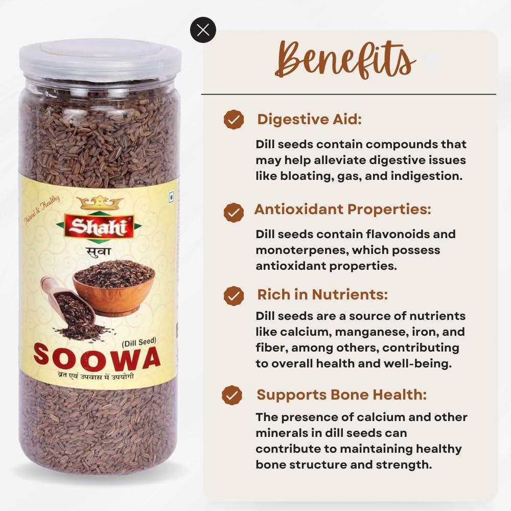 SHAHI Shahi Organic Dill(Suva) Seeds 200g & Amla Adrak Mukhwas 150g Pack | Sathakuppai Seeds | Suva/Soowa Dana | Aromatic Spice for Culinary Delights & Digestive Wellness | Indian gooseberry ginger Mouth Freshener