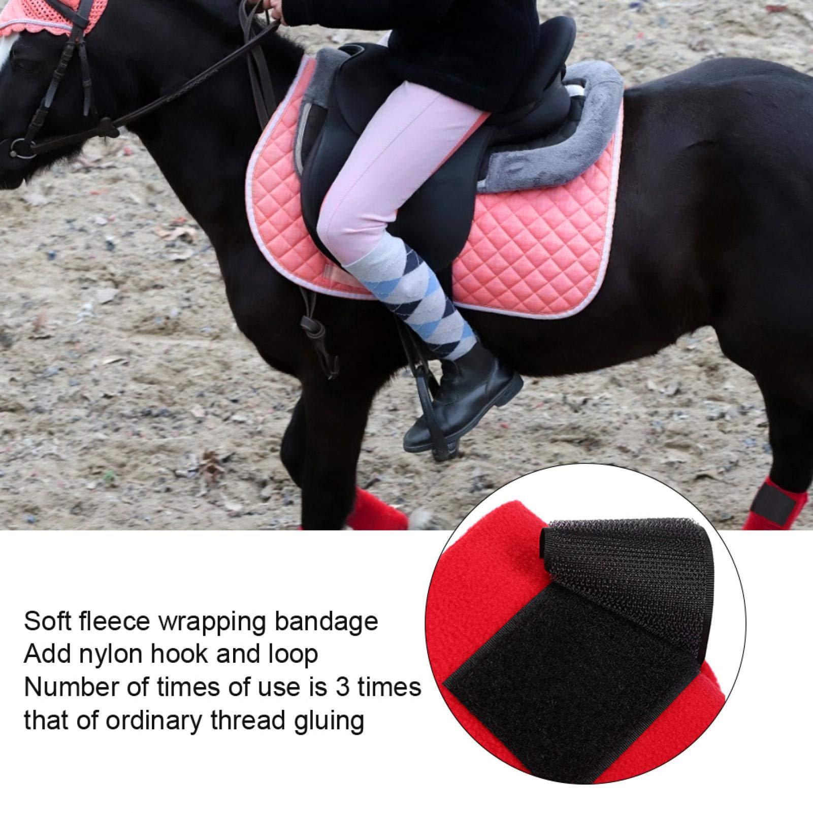 POMK Horse Leg Bandage, Red Breathable Horse Leg Wraps Bandage, Portable for Swelling Ankle Sprains
