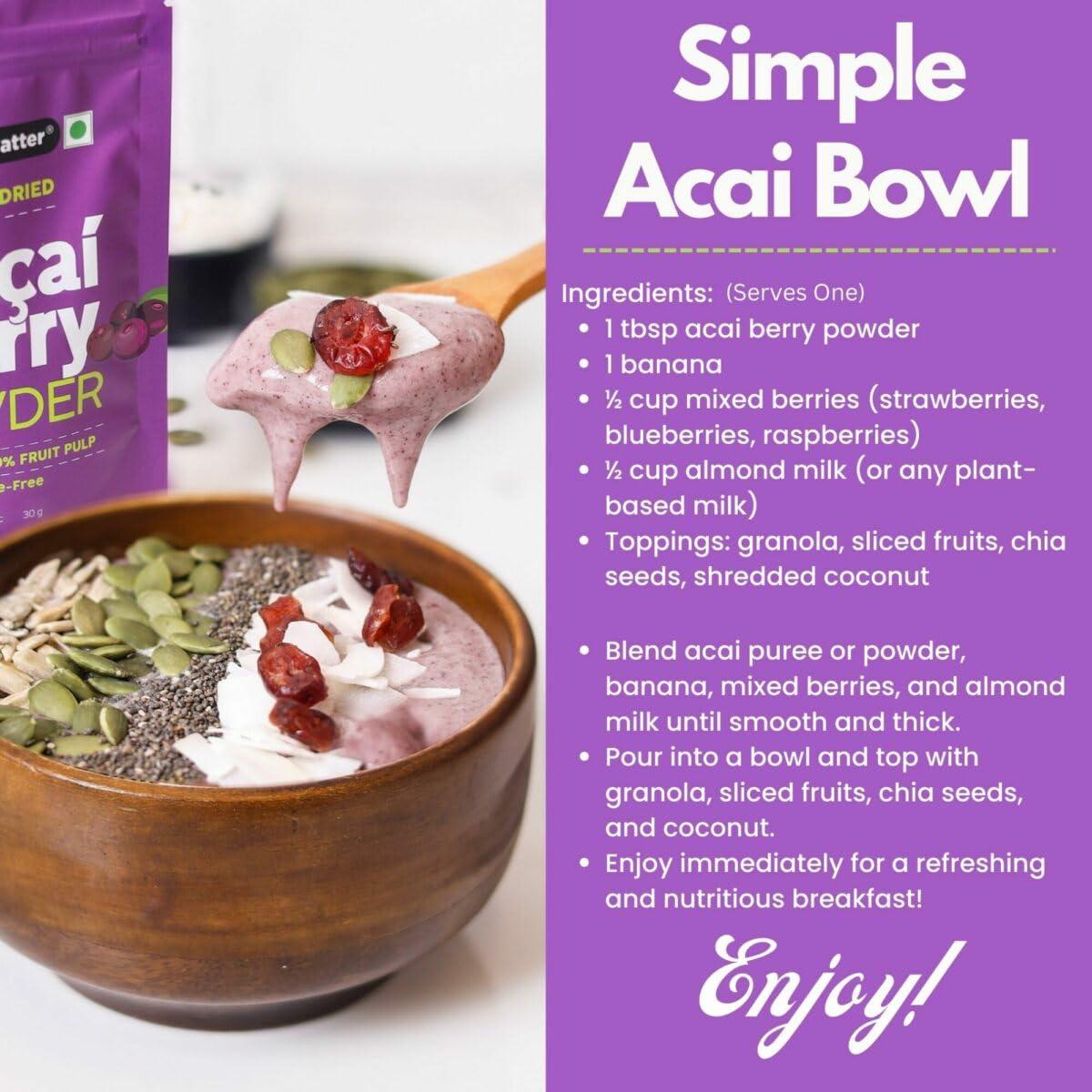 urban platter Urban Platter Freeze-Dried Acai Berry Powder, 30g (Brazilian Superfood | Rich in Antioxidants | Perfect for Smoothies & Bowls)