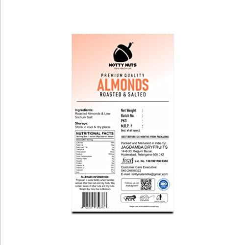 NOTTY NUTS NOTTY NUTS Premium Almonds/Badam Tasty Dry Fruit Nut Snack Roasted & salted For Every Occasion and Gift Pack of 1-250 grams