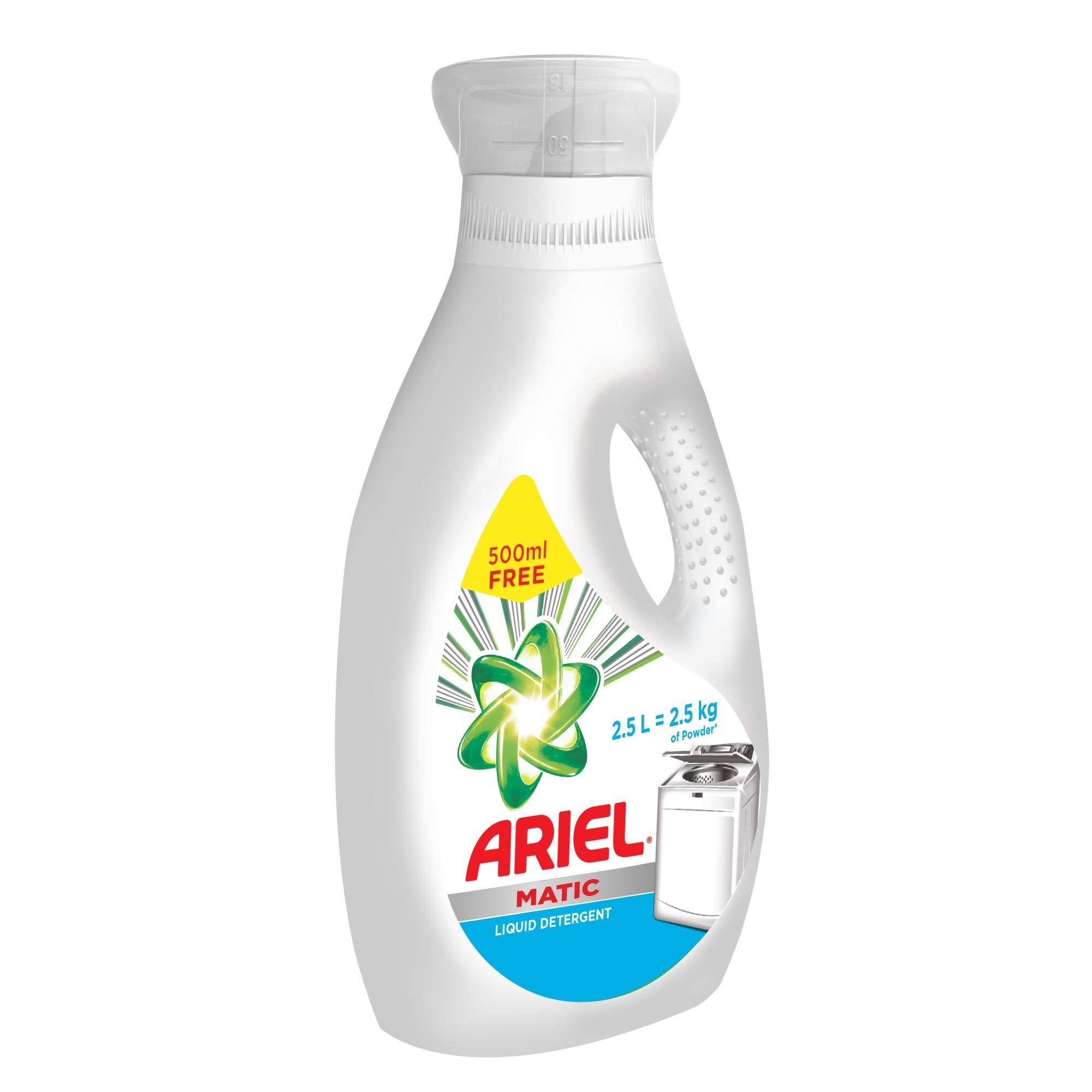 Ariel Ariel Matic Liquid Detergent Top Load 2 Ltr + 500 Millilitre Free & Complete Detergent Washing Powder - 1 Kg With Free Detergent Washing Powder - 500 G