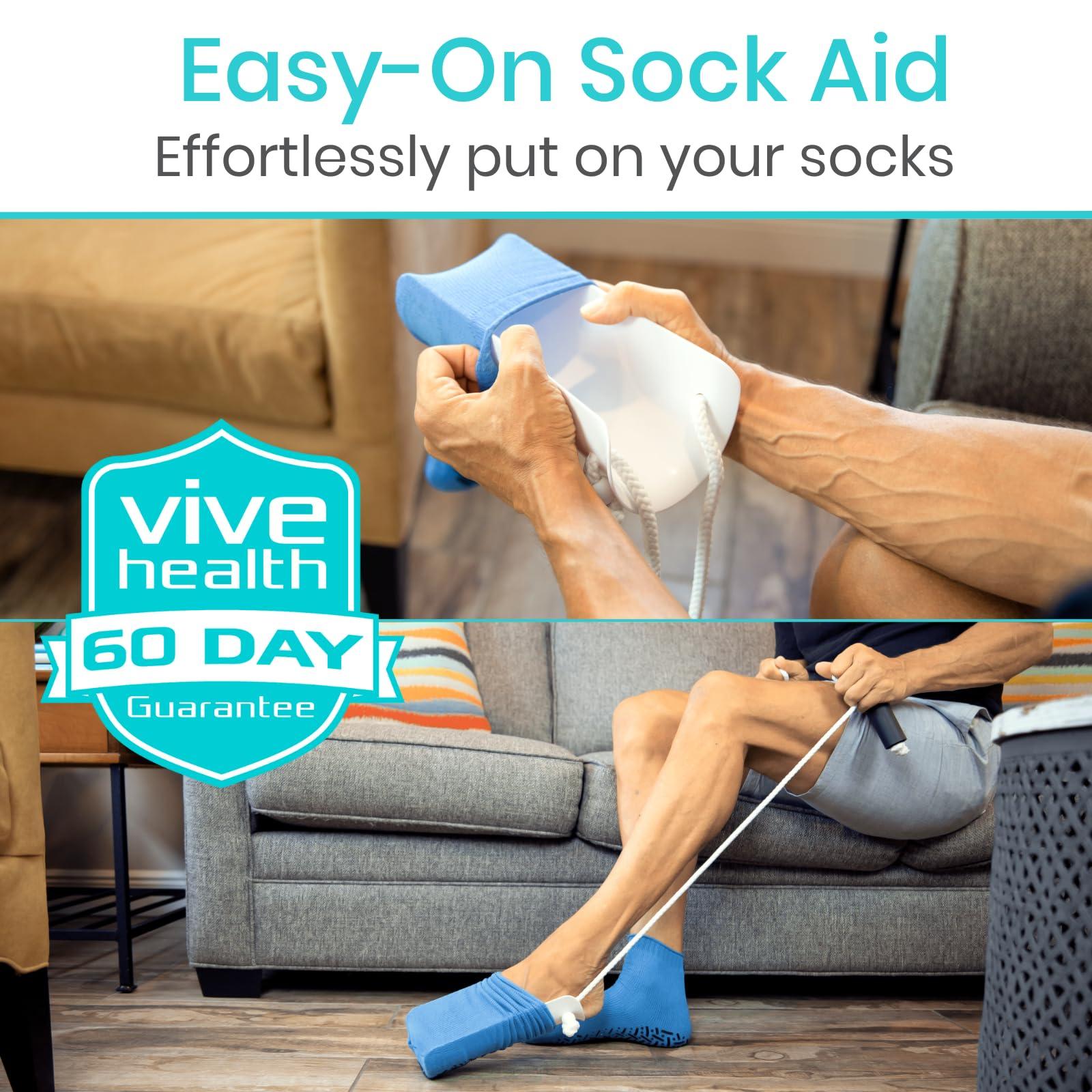 VIVE VIVE Sock Assist Device by Vive - Stocking Puller Assistant Aid - Easy Up Compression Sock Helper Aide Tool - Easy Putting On and Pulling Up Donner for Elderly Senior and Pregnant - Puller Assistance