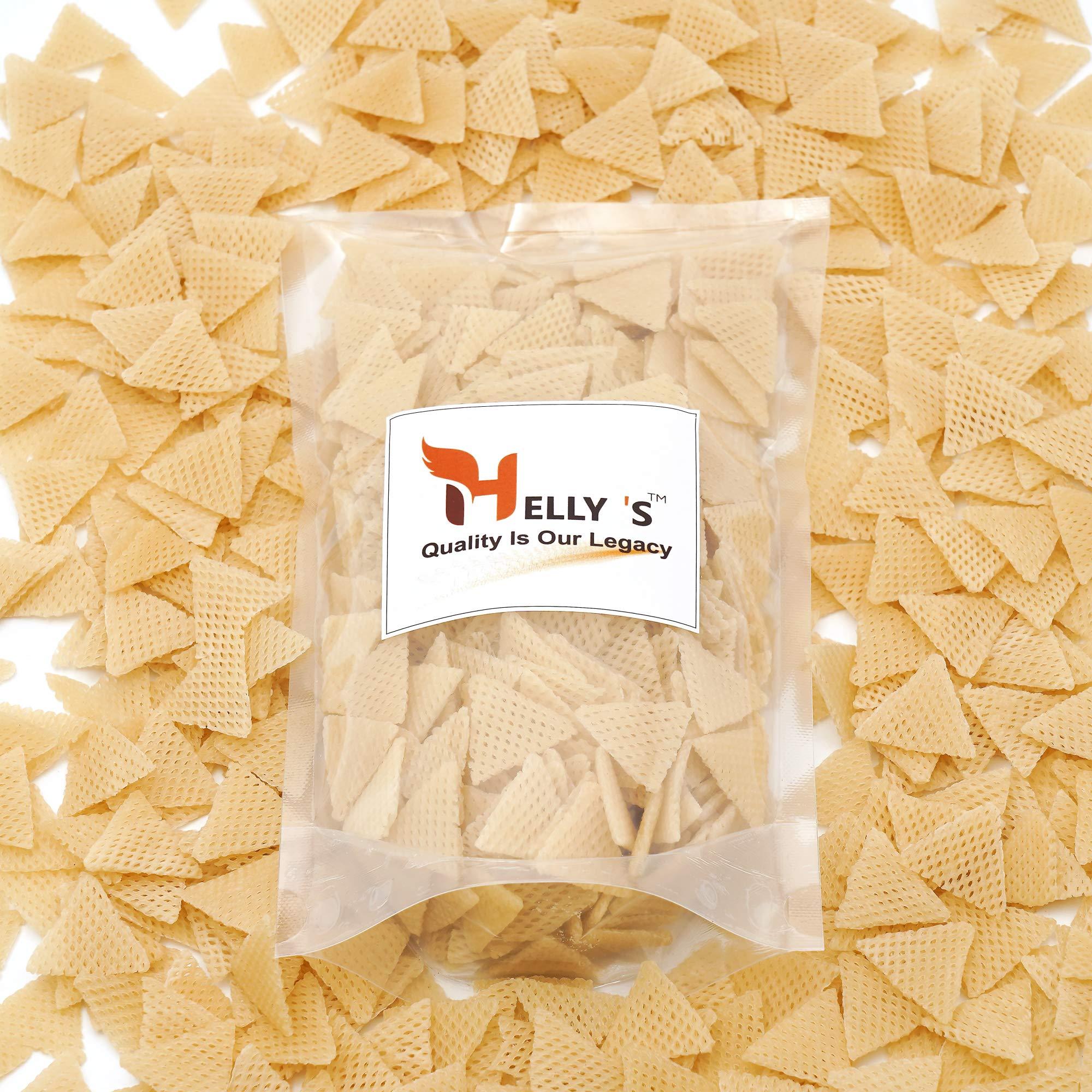 Helly's Helly's 3D Triangle Fryums Ready to Fry Papad | 1 kg | Microwave, Air Fry Instant Vegan Snacks | Crunchy & Tasty Dry Samosa Chips