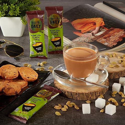 Chaizup Chaizup Instant Premix Cardamom Tea NO ADDED SUGAR 30 Sachets 9GM Each Daily Instant 1 Min Elaichi Chai Premium Instant Premix Elaichi Tea - Authentic Blend for Instant Refreshment