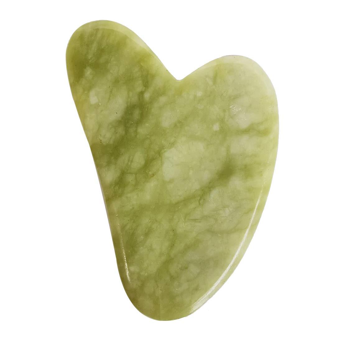 Loveliome Loveliome Scraping Facial Massage Tools, Crystal Jade Guasha Stone Board for SPA Acupuncture Therapy Trigger Point Treatment(Green Jade)
