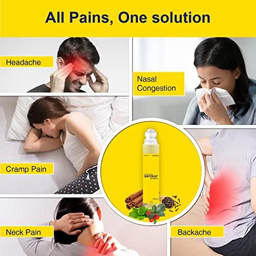 Sensur Sensur Natural and Ayurvedic Pain Relief Oil Roll On, 10ml (New Pack of 10) | Fast Relief All Pains, One solution