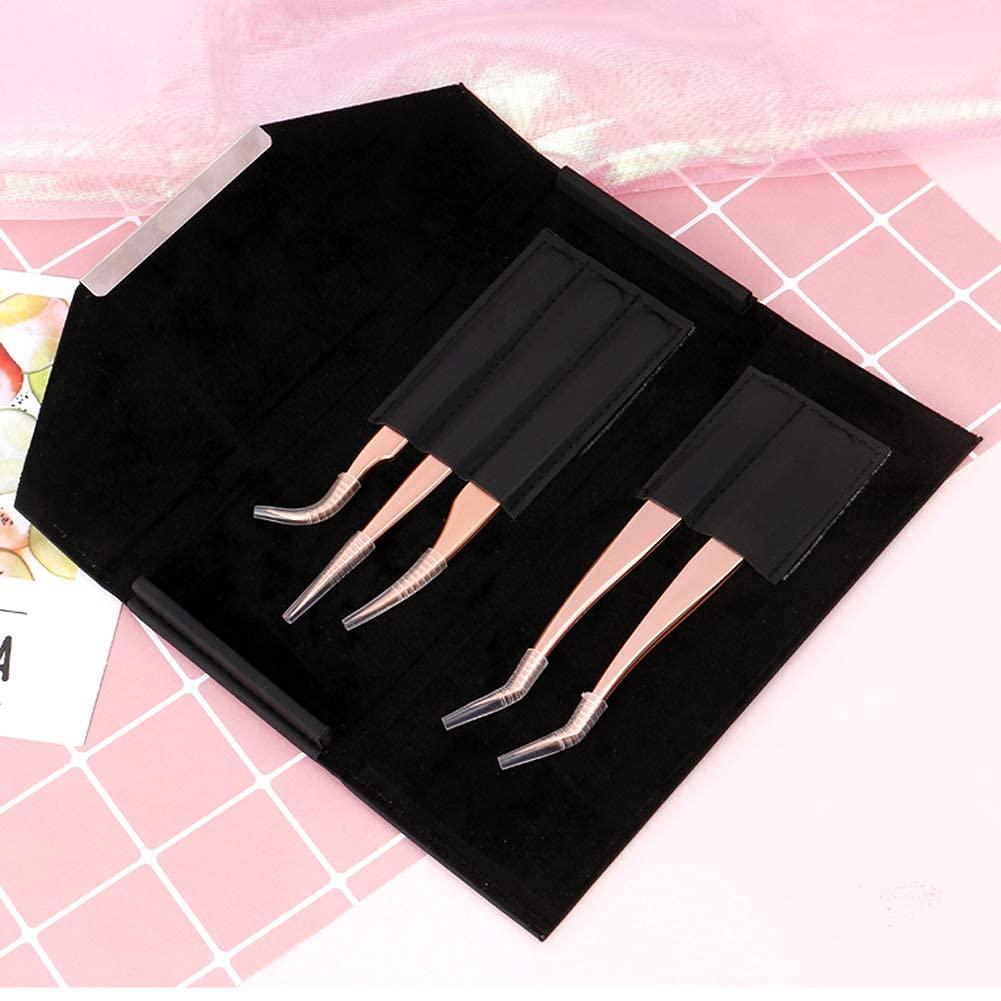 mollensiuer 1 Piece Black PU Leather Empty Tweezers Storage Bag for Eyelash Extensions Multi-pockets Travel Case For Eyelash Grafting Extension Tweezers
