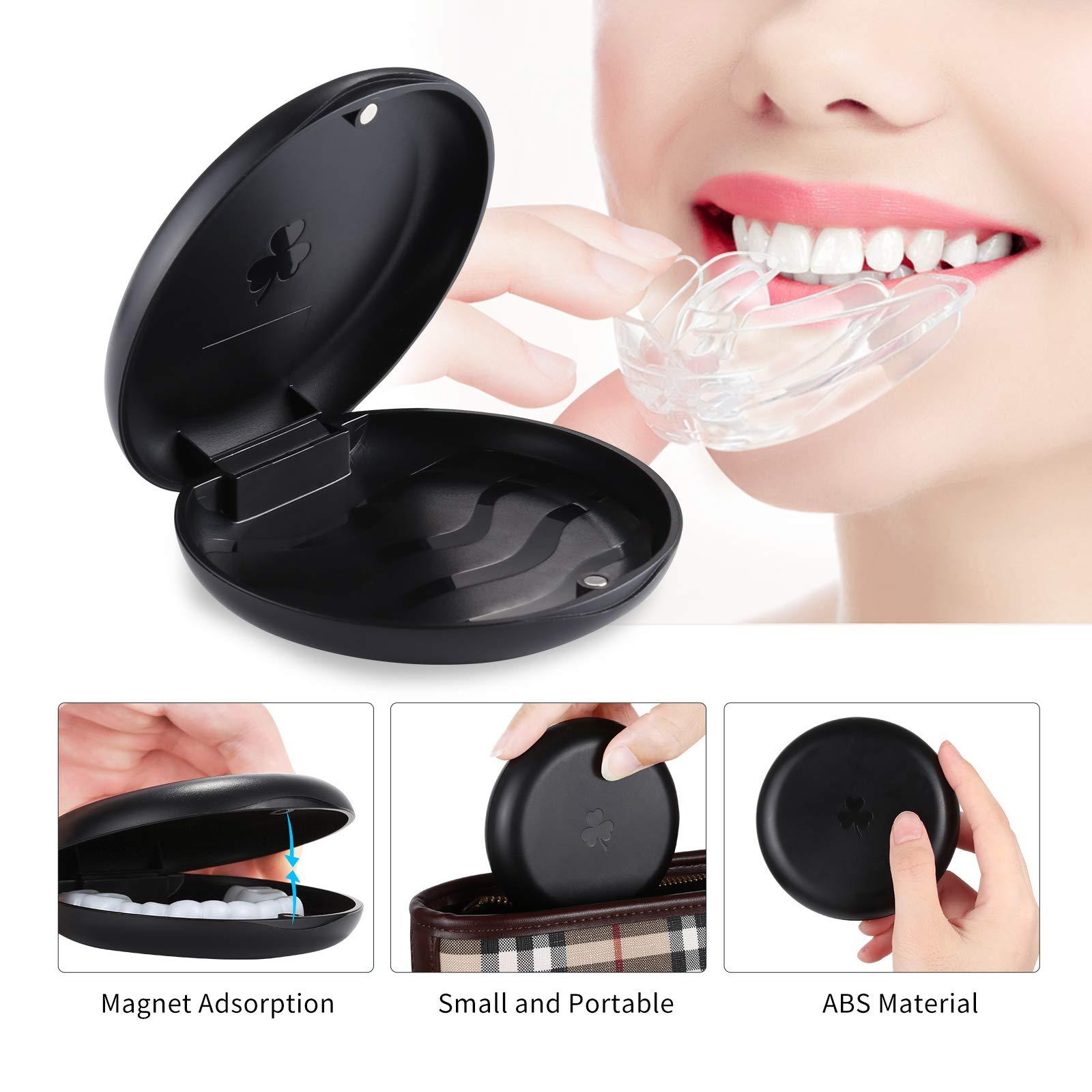 ZIZNBA 2 Pack Retainer Cases, Solid Orthodontic Retainer Cases-Black