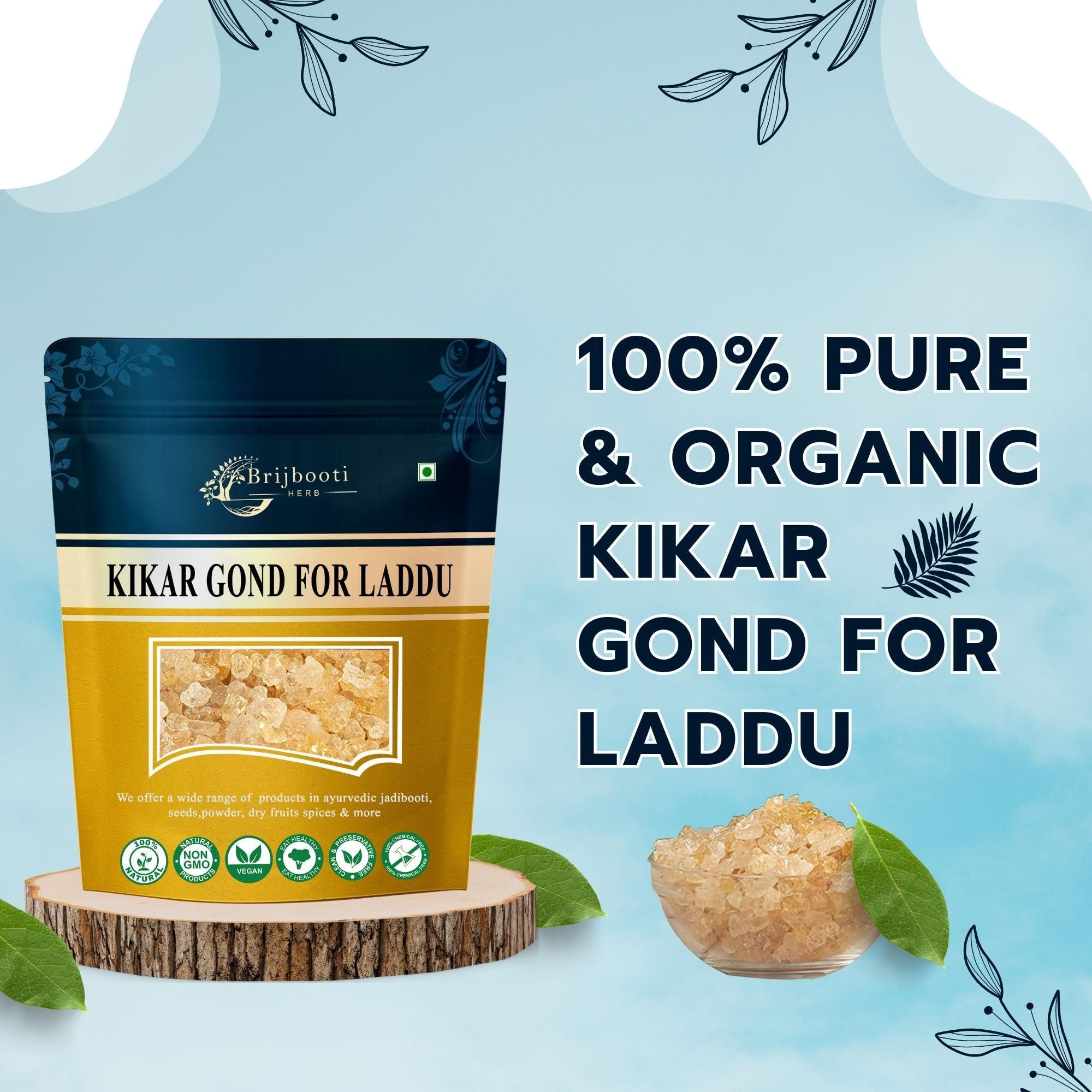 BrijBooti BrijBooti Organic Babool Gond For Ladoo -(250 Gr) Kikar Gond - Gum Arabic - Babul Gond - Premium Export Quality