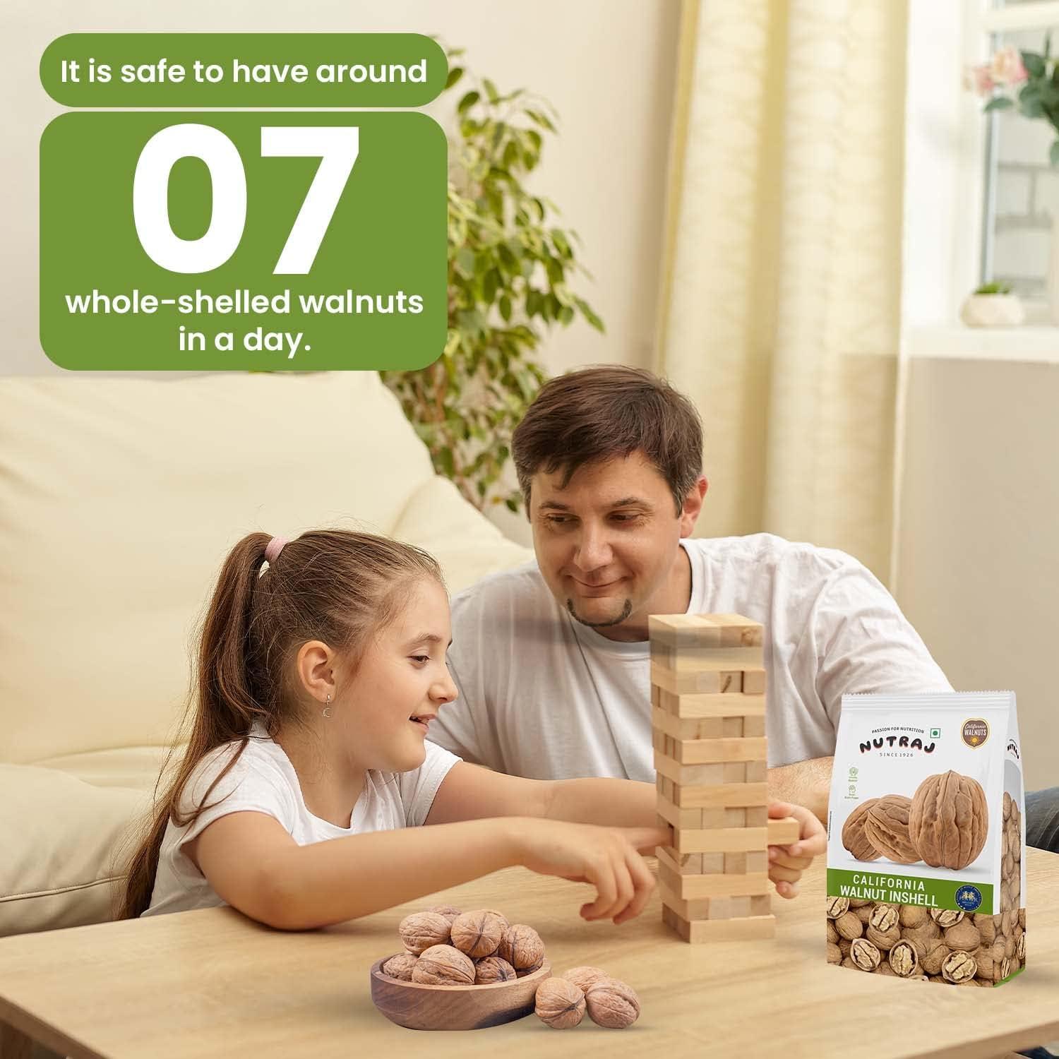 Nutraj Nutraj California Inshell Walnuts 1kg (500g X 2) | Latest Crop Inshell Walnut | Raw Akhrot | Delicious & Crunchy Walnut