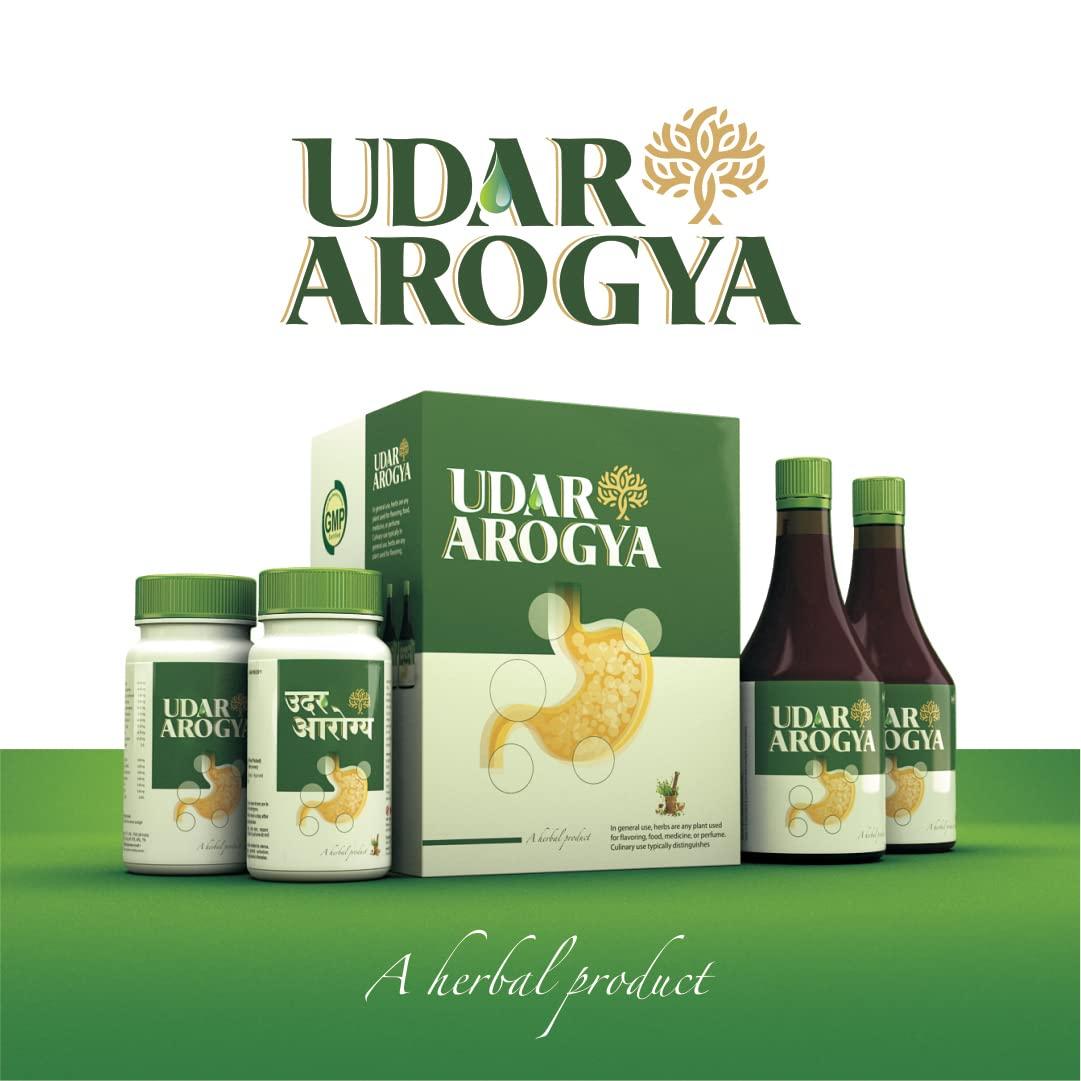 Generic Udar Arogya ADVERTISED BY DHARMENDRA Ayurvedic Tonic for Digestion, Acidity, Constipation and Gas Relief, Helps Improve Digestive Immunity, 1 bottle capsule + 3 syrup