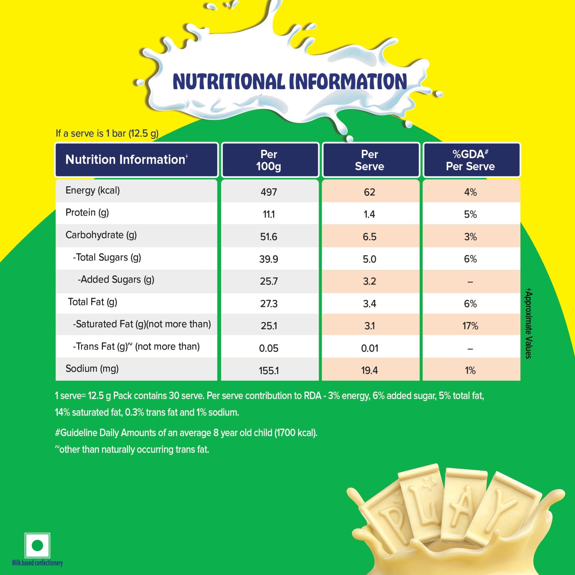 Nestle MILKYBAR MILKYBAR Creamy White Chocolate Tablet Bar, 60 Unitsx 12.5g Each - 750g, Box (Product Weight May Vary Upwards)