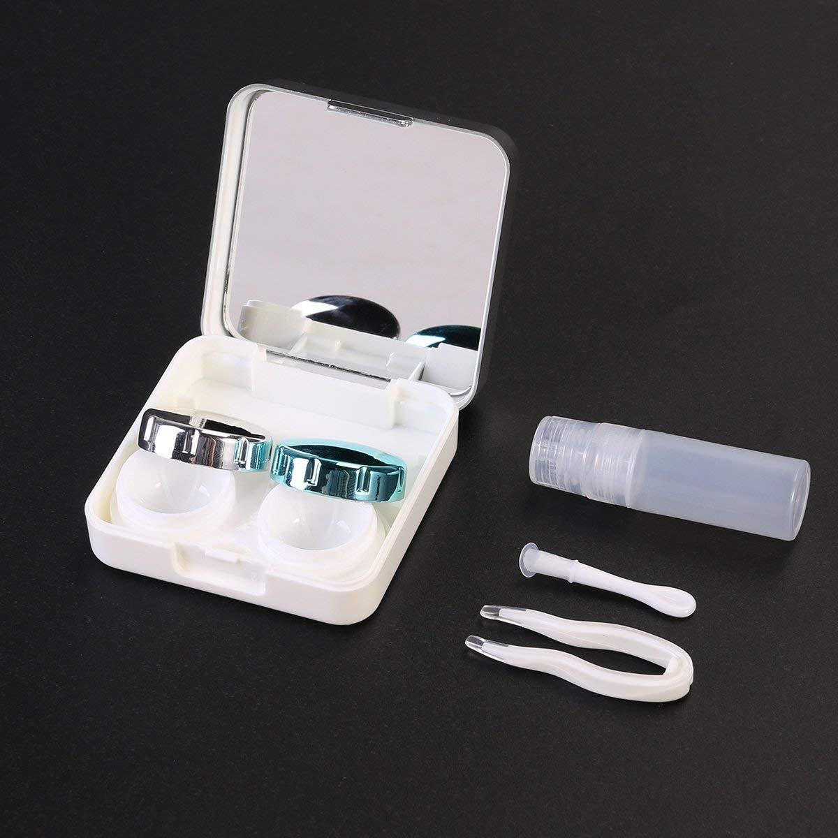 Geekmonkey Geekmonkey Eyekan Travel Contact Lens Case Box with Mirror (Silver)