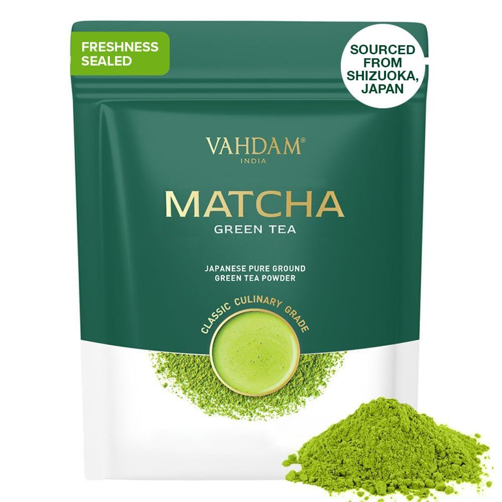 VAHDAM VAHDAM, Matcha Green Tea Powder, 50g 100% Pure Japanese Matcha Green | Matcha Tea Sourced from Shizuoka, Japan | Classic Culinary Grade Matcha for Smoothies, Latte