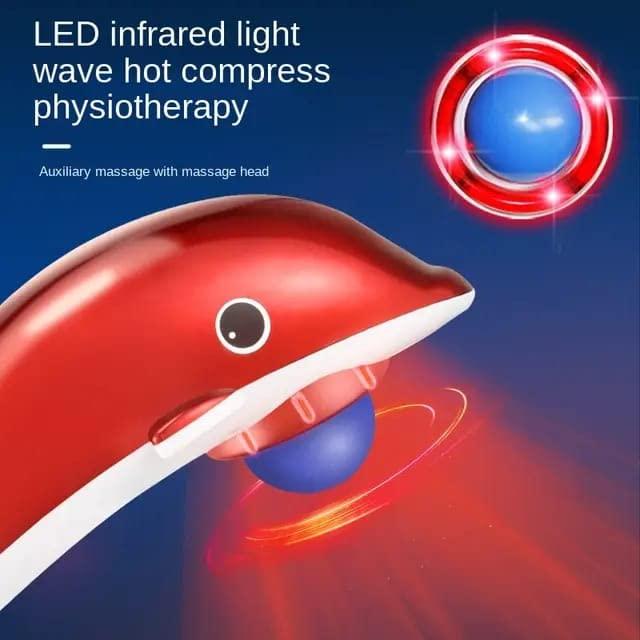 unine unine Dolphin Handheld Body Massager For Pain Relief With Powerful Vibration For Unisex Dolphin Massager Body Vibration Massage Machine Fish Massage,Red Giant Dolphinmassger