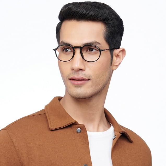 LENSKART BLU LENSKART BLU | Zero Power Blue Cut Computer Glasses | Anti Glare, Lightweight & Blocks Harmful Rays | UV Protection Specs | Black | Men & Women | Small | LB E14790