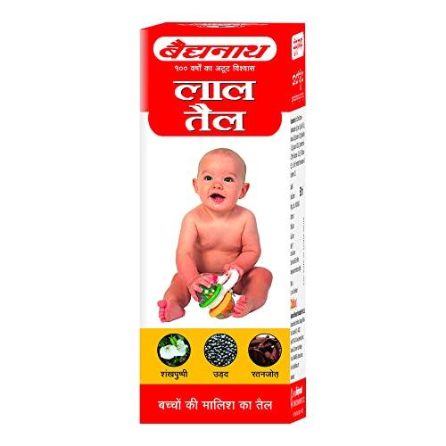 Baidyanath Baidyanath Lal Tel Ayurvedic Baby Massage Oil | Stronger Bones and Muscles | Massage Oil for New Born | 100ml (Pack of 2)