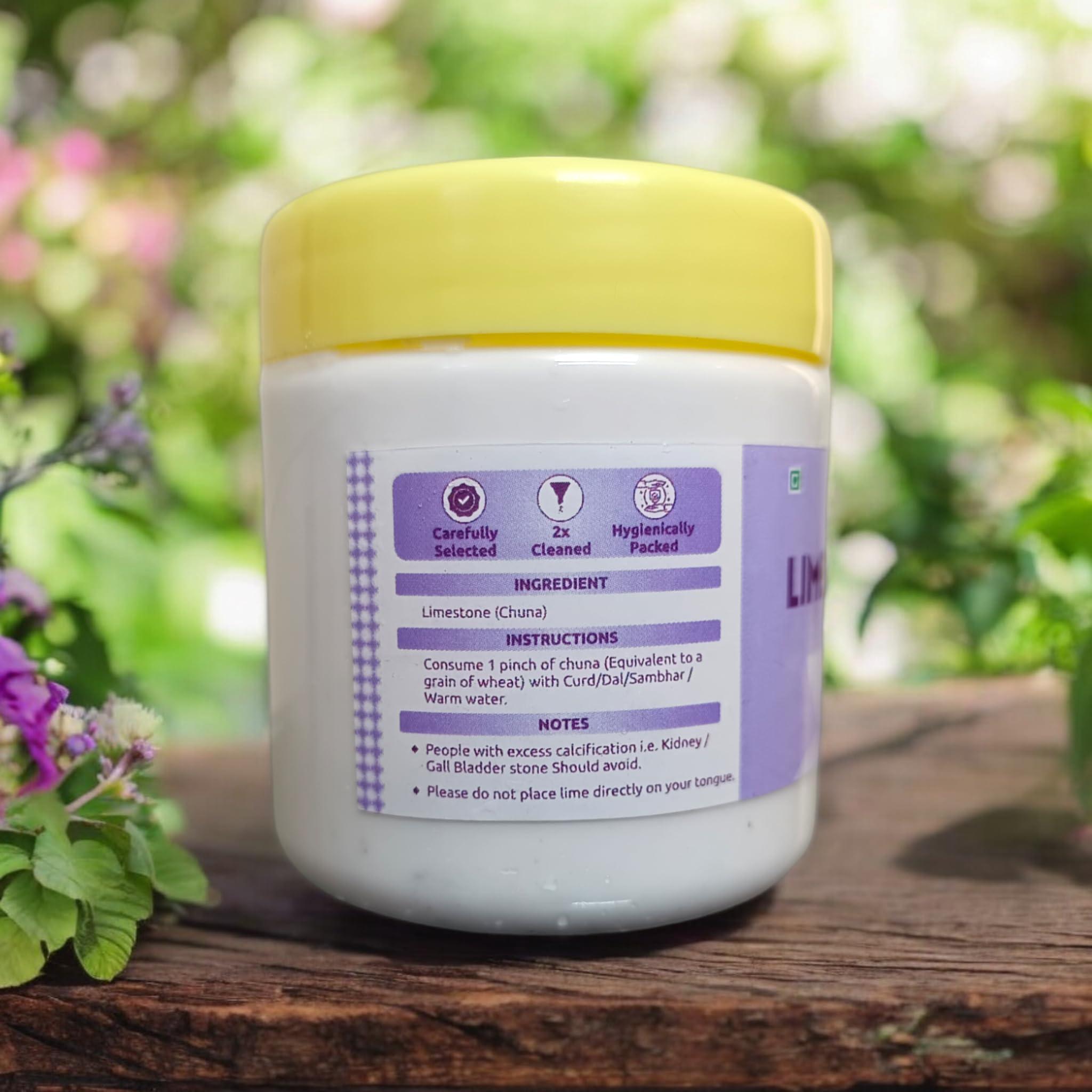 GURU SAMPOORNA TAAJA GURU Lime Stone (Chuna) Edible | 150 gm | Good For Health, Paan Chuna Paste