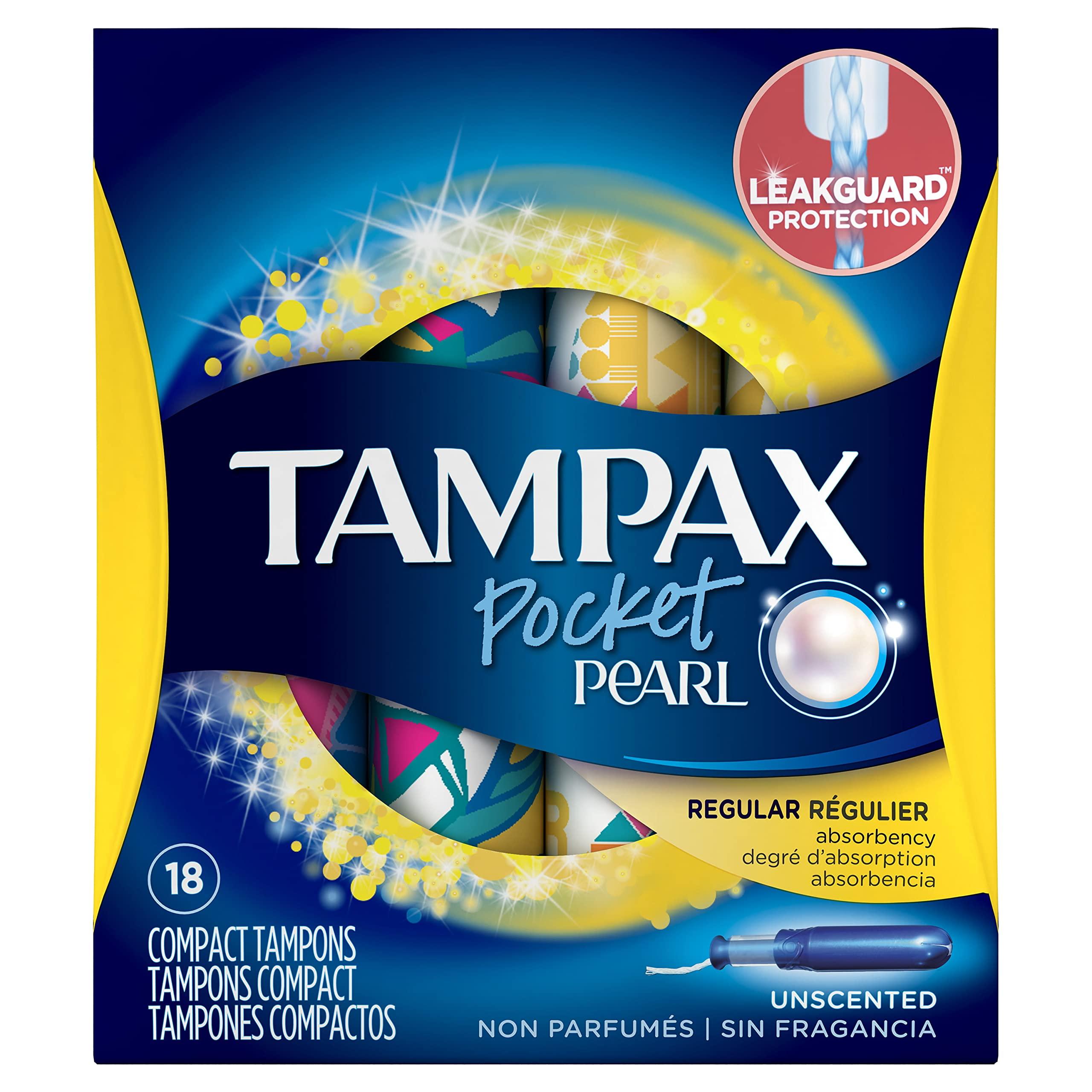 Tampax Tampax Pocket Pearl Regular, 1 Pack of 18 Compact Tampons