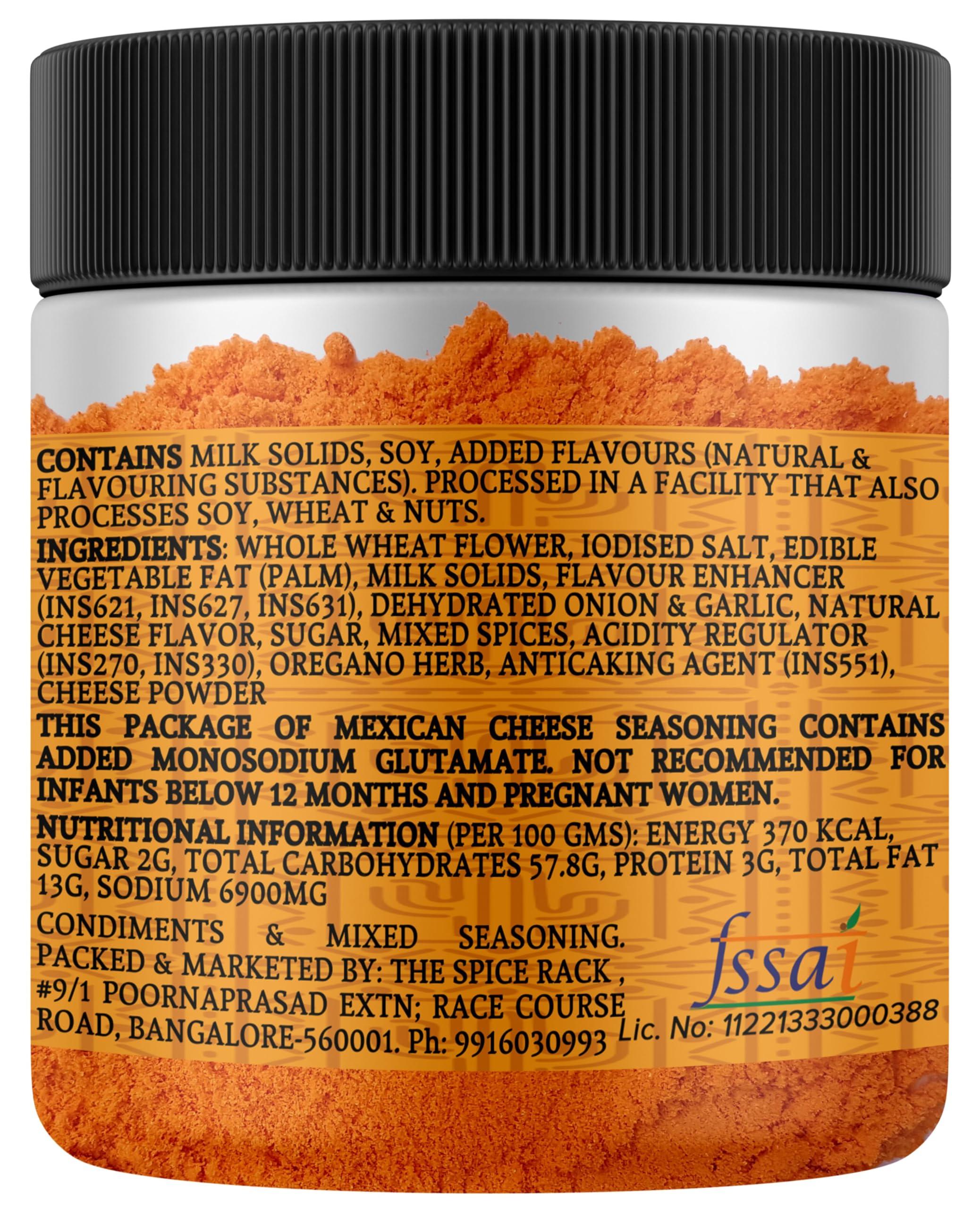 The Spice Rack The Humble Craft Mexican Cheese Seasoning Powder - Popcorn, Fajita, Fries, Taco, Tacos, Nachos, Tortillas, Burrito, Enchilada - 100Gms