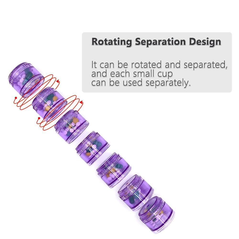 HaiSea HaiSea Weekly Travel Pill Planner-Monthly Pill Organizer, Daily Month Pill Box-Separate AM/PM Compartments Colors Vary (Purple)