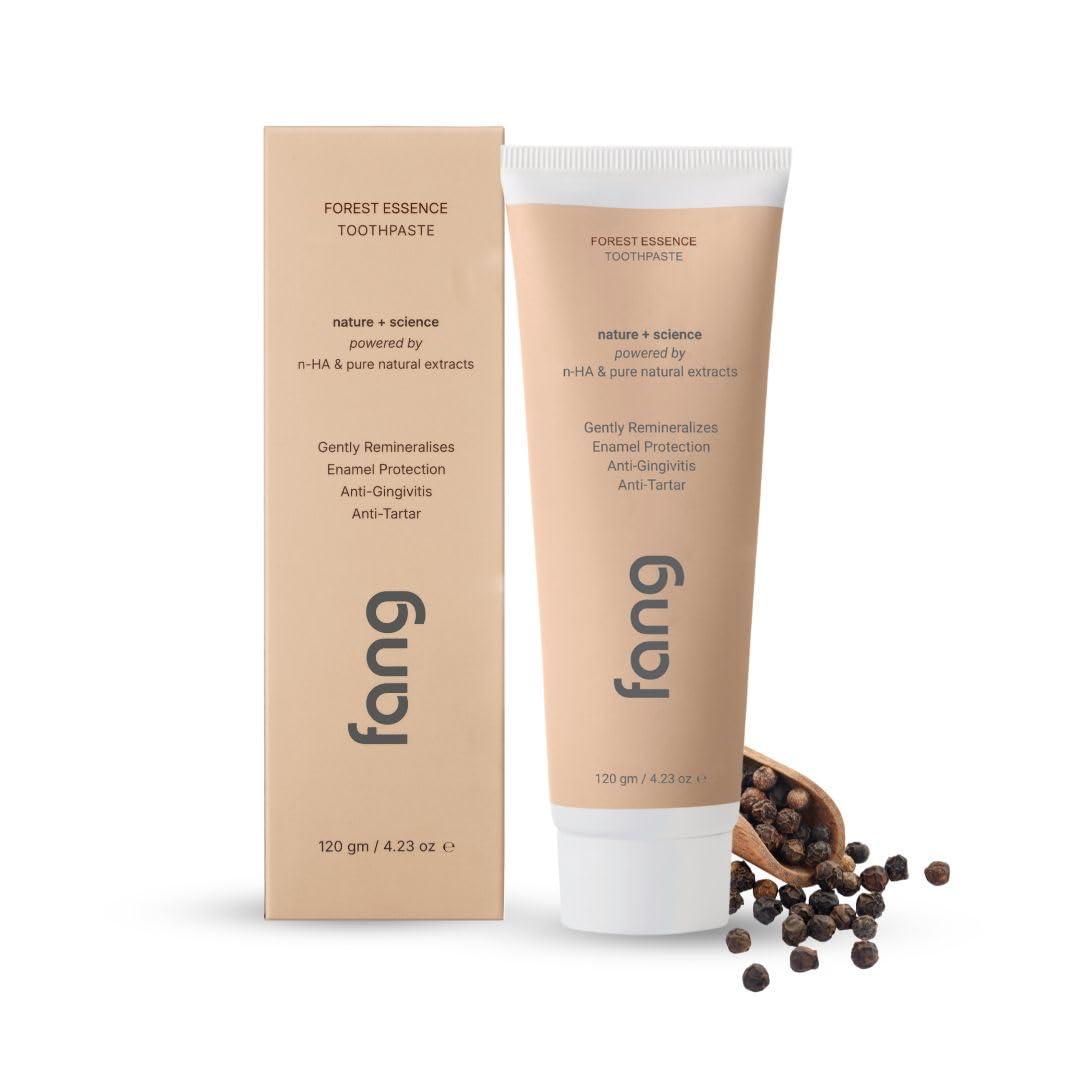 Fang Fang Forest Essence Natural Toothpaste|Fluoride Free Hydroxyapatite|Teeth Whitening|Heals Sensitive Teeth|Fights Cavities,Gum Diseases & Bad Breath|SLS & Chemical Free|Organic, Vegan (Forest Essence, 1)