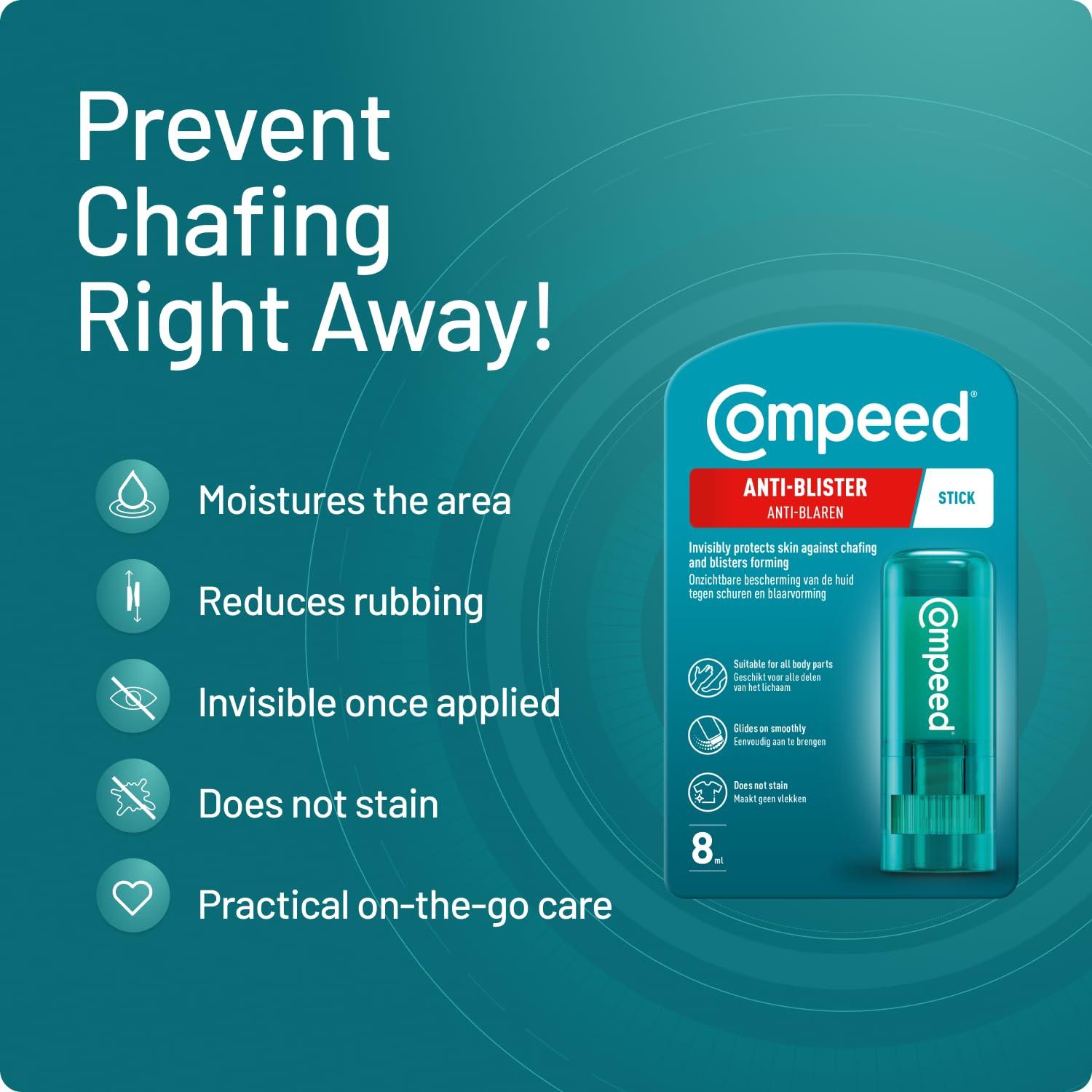 Compeed Compeed Anti Blister Balm Stick For Protection By Reducing Rubbing While Walking, Trekking N Running, Foot Protector, 8 Ml Blister Stick