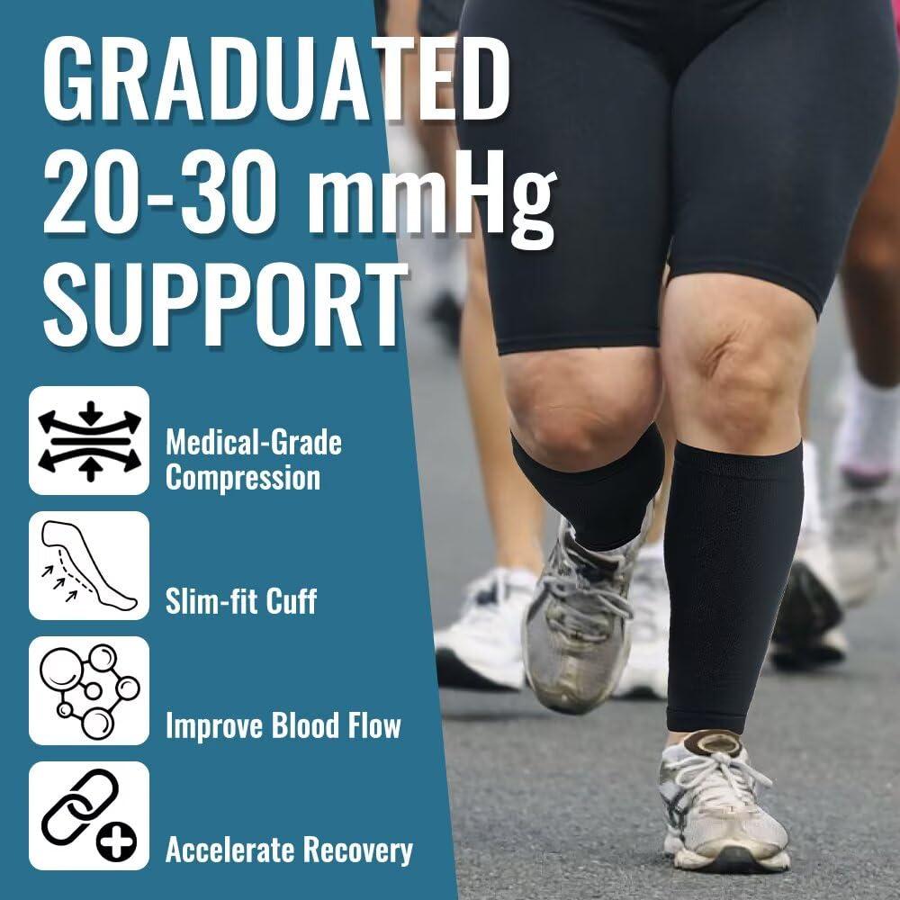 Yxmeiguo Plus Size Leg Compression Sleeve Wide Calf Compression Sleeve for Legs Calves Women Men 6XL, Prevent Varicose Veins, Edema, Swelling, DVT, Calf Soreness, for Work, Travel, Sports and Daily Wear.