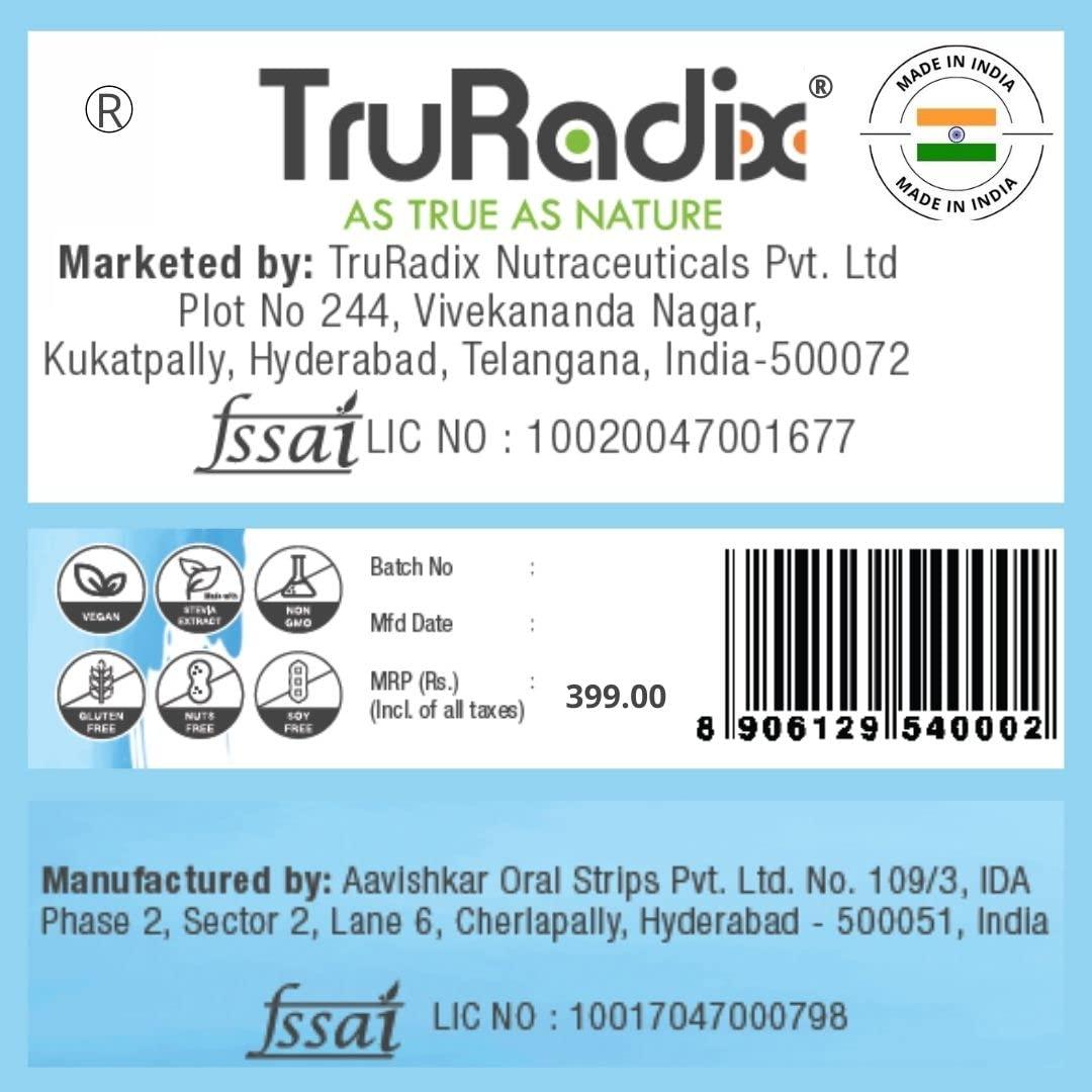 TruRadix ; AS TRUE AS NATURE TruRadix Nutrition Vitamin D3 Dissolving Strips 90 Count ( Pack of 3) 400IU Oral Vitamin Supplement Strips Naturally Plant-Based D3 Vitamin Formula Vegan Immune Support Supplement Fast Absorption