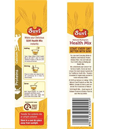SUVI Foods SUVI Health Mix (500g X 03) - 100% Natural Multigrain Nutrition for All, No Added Sugar/Colour/Flavour. 18 Natural Ingredients (Nuts, Cereals & Pulses) Pack of (3)