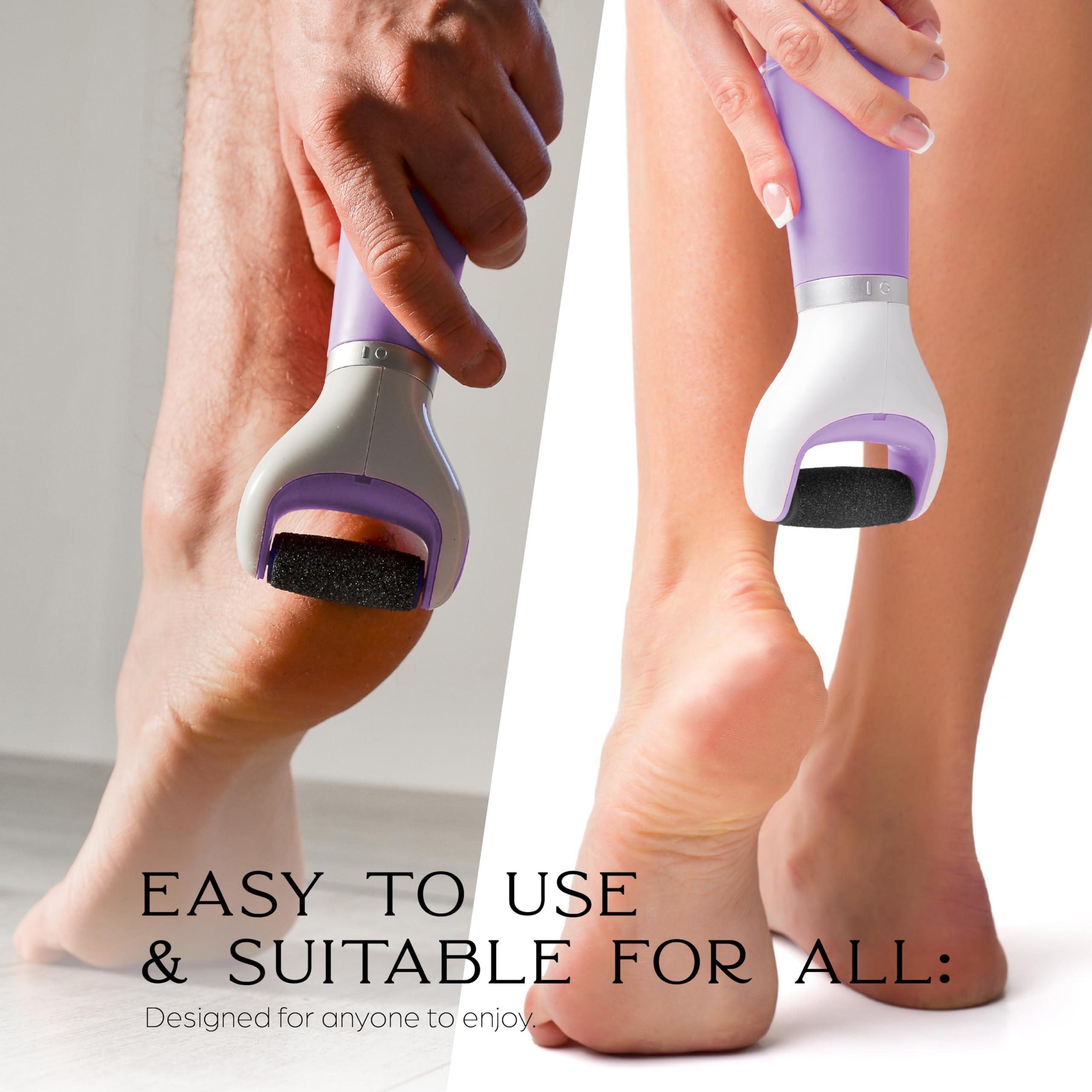 Bella Ciao Bella Ciao Cordless Callus Remover for Feet|Batt Oper 2 Speed Foot Scrubber for Softer Feet|Spinning Pumice Stone for Feet w/LCD Display|Includes an Extra Pumice Head|Foot File, Callous Remover Tool